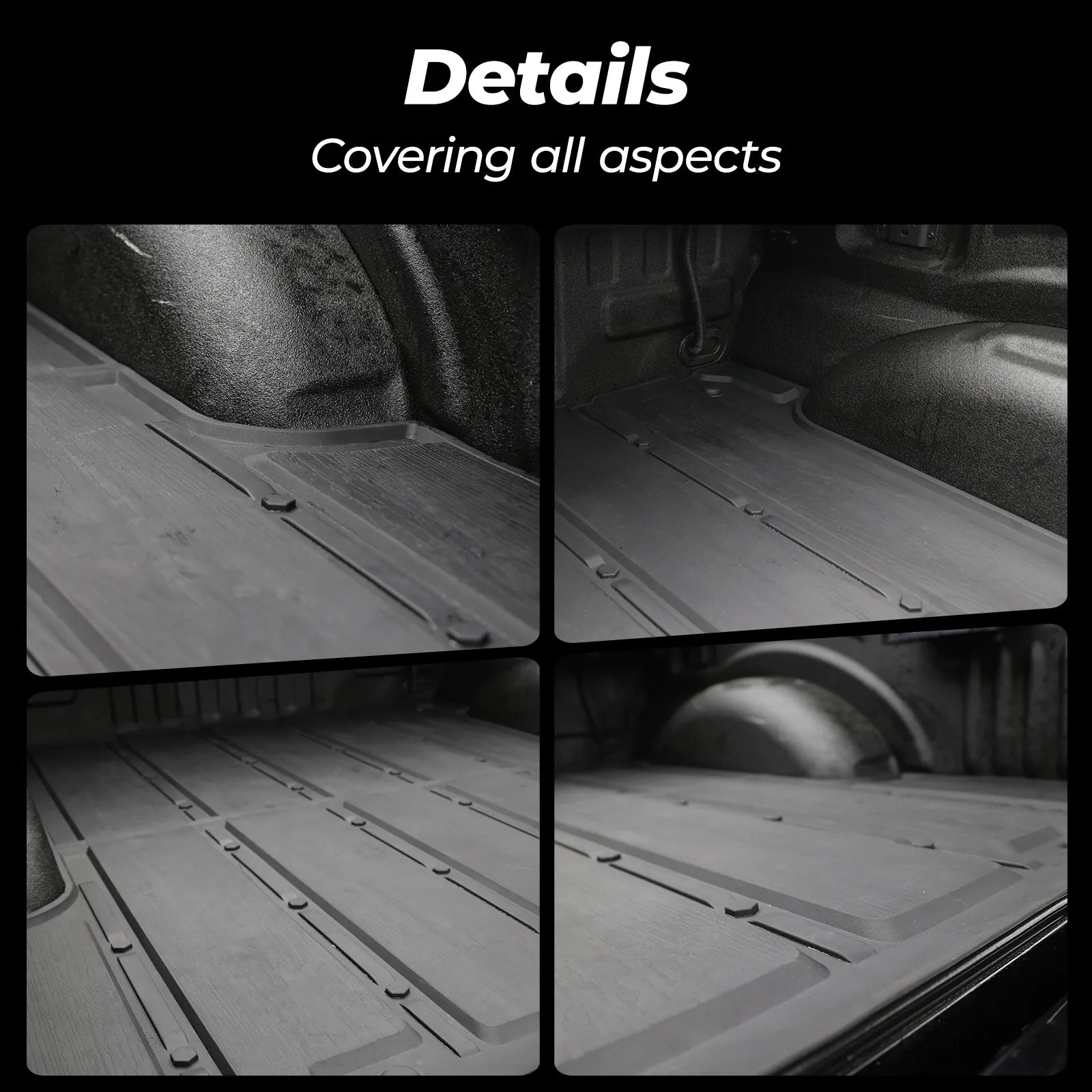 3W All-Weather Thorex™ Floor Mats Fit Ford F150 / F-150 Lightning SuperCrew Cab 2015-2025 (without Original Folding Under-Seat Storage Box)