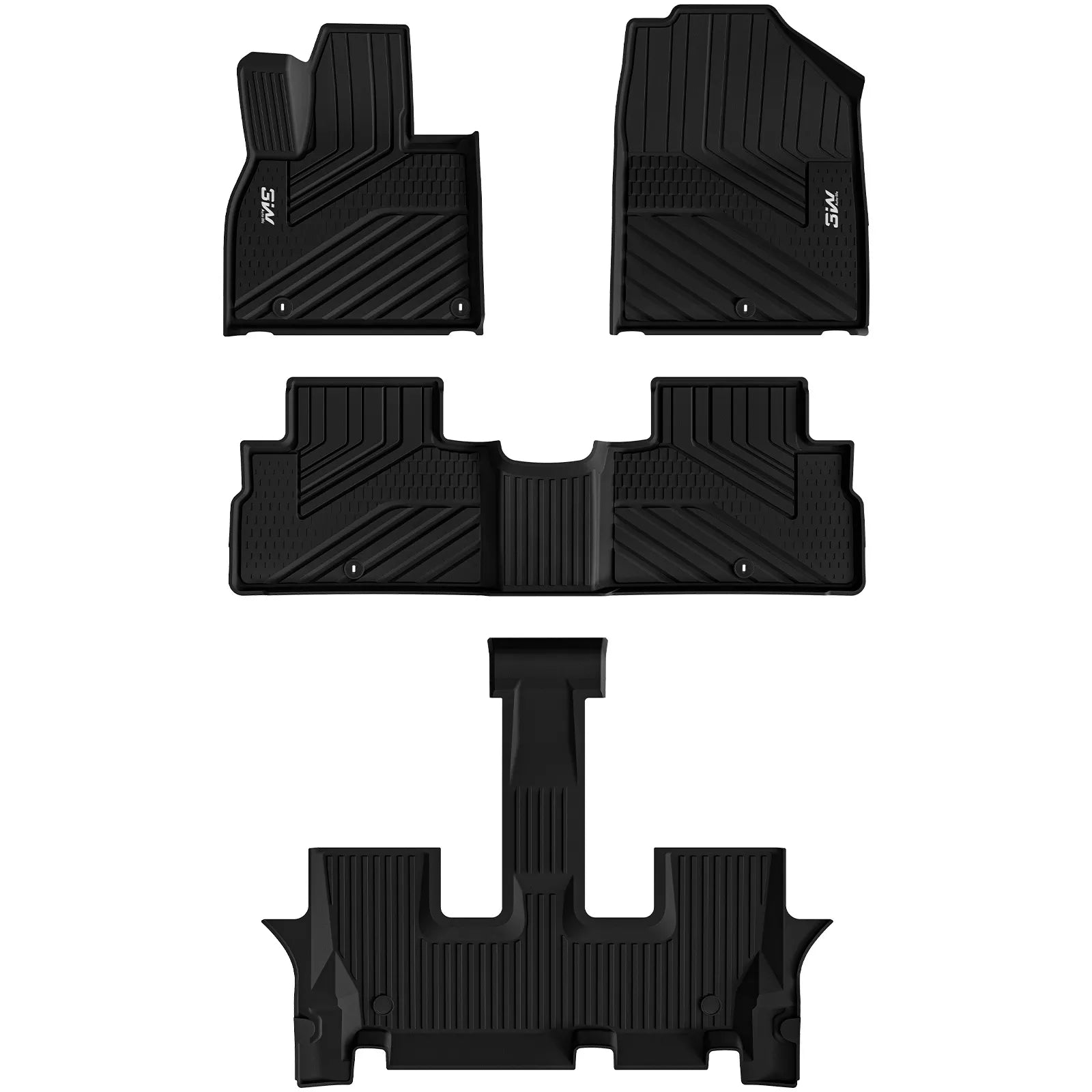 3W Kia Telluride 2020-2025 (Gas Models) Fits 7 & 8 Seat Custom Floor Mats& Cargo Liner Thorex™ All-Weather Protection - 3Wliners