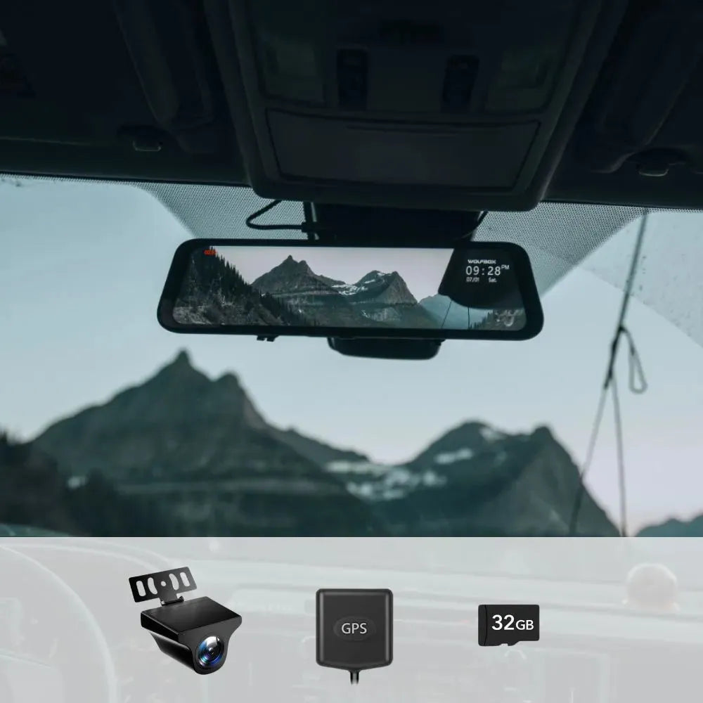 WOLFBOX G840H Wi-Fi Rear View Mirror Dash Cam camera WOLFBOX