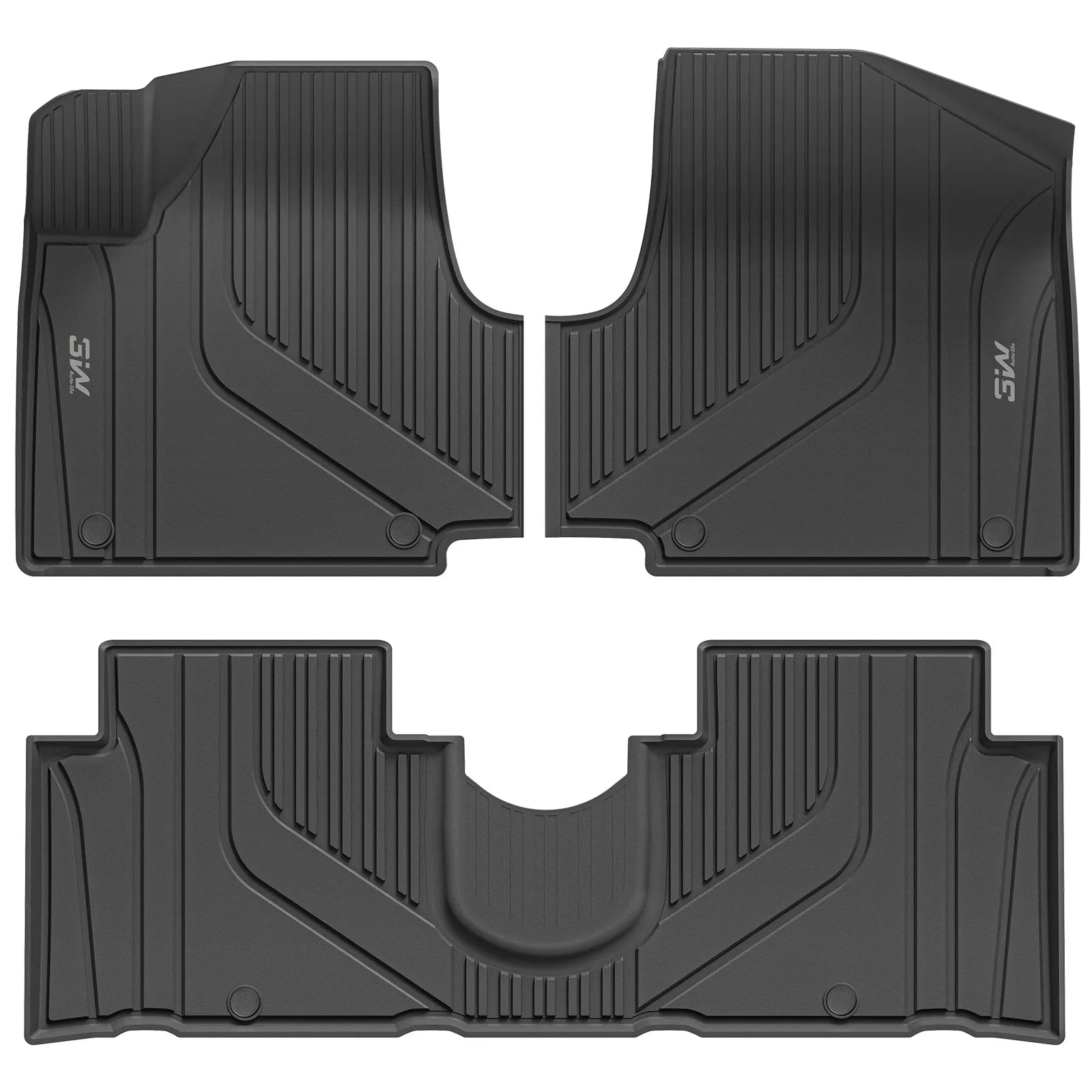 3W 2022-2024 Hyundai Ioniq 5 Custom Floor Mats TPE Material & All-Weather Protection Vehicles & Parts 3Wliners 2022-2024 Sliding Console 1st&2nd Row Mats