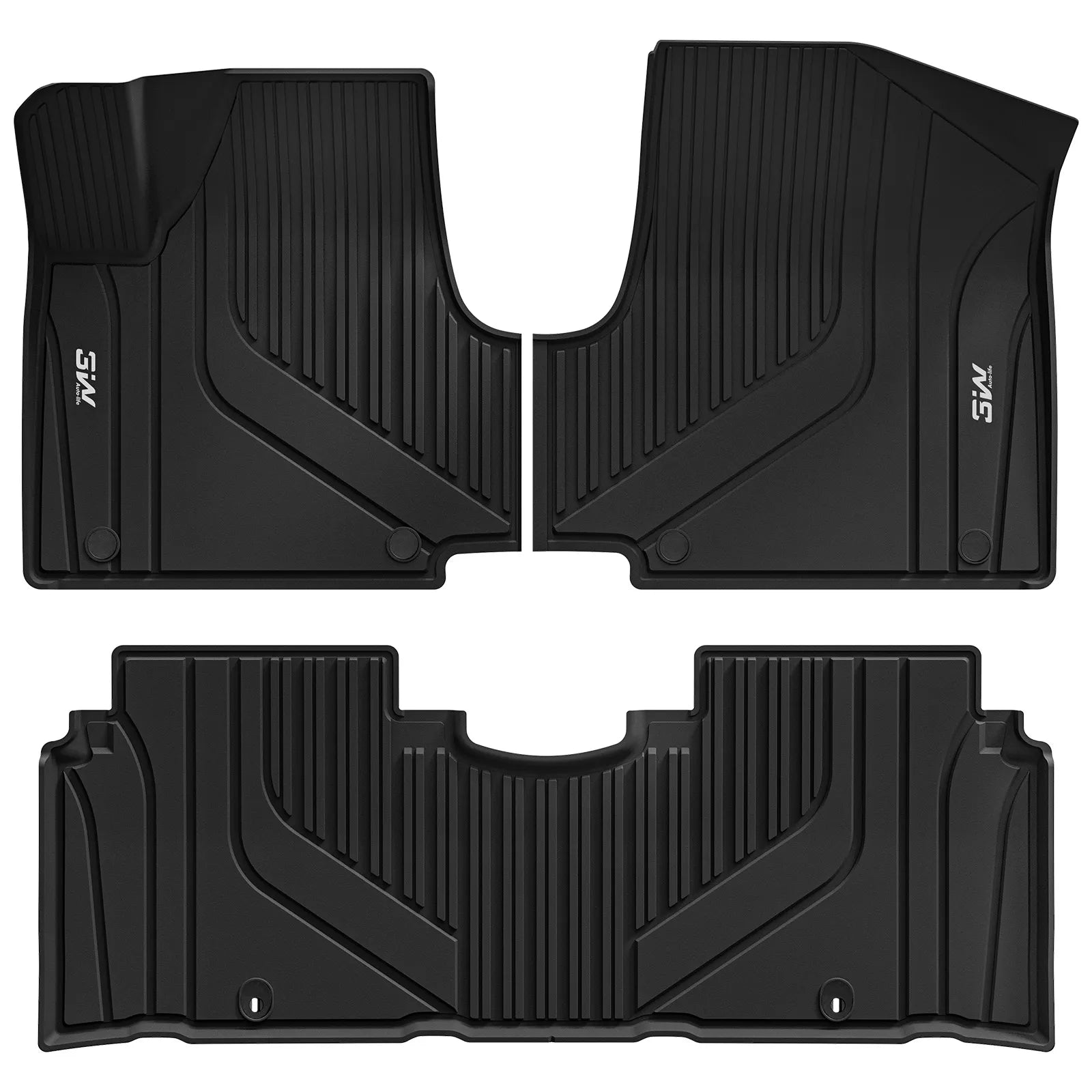 3W 2022-2024 Hyundai Ioniq 5 Custom Floor Mats TPE Material & All-Weather Protection Vehicles & Parts 3Wliners 2022-2024 Fixed Console 1st&2nd Row Mats