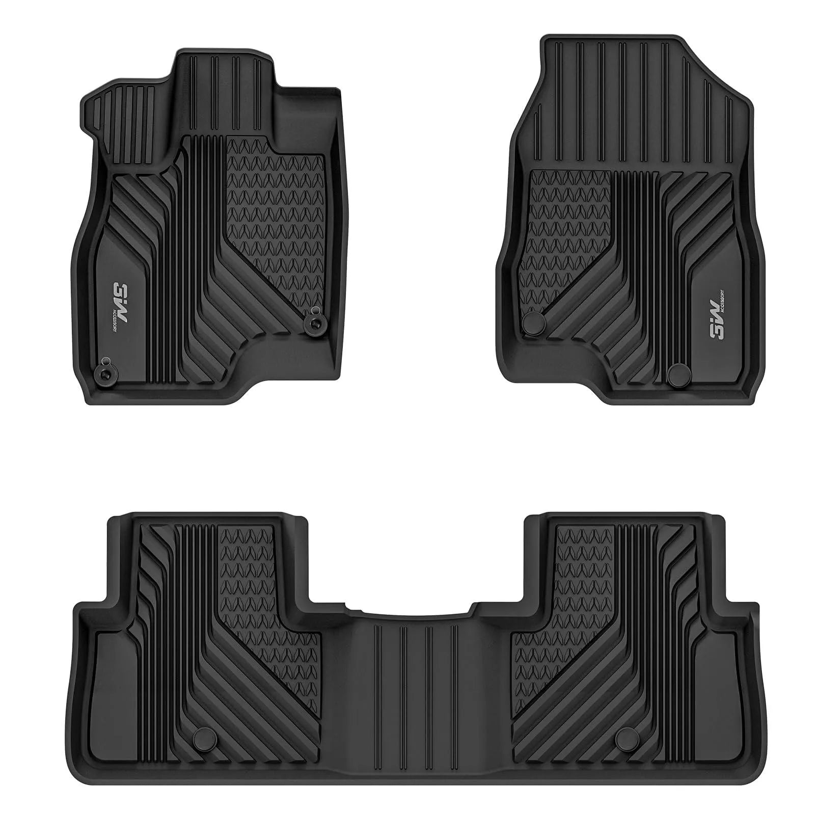 3W Acura RDX 2019-2025 Custom Floor Mats TPE Material & All-Weather Protection Vehicles & Parts 3Wliners 2019-2025 RDX 2019-2025 1st&2nd Row Mats