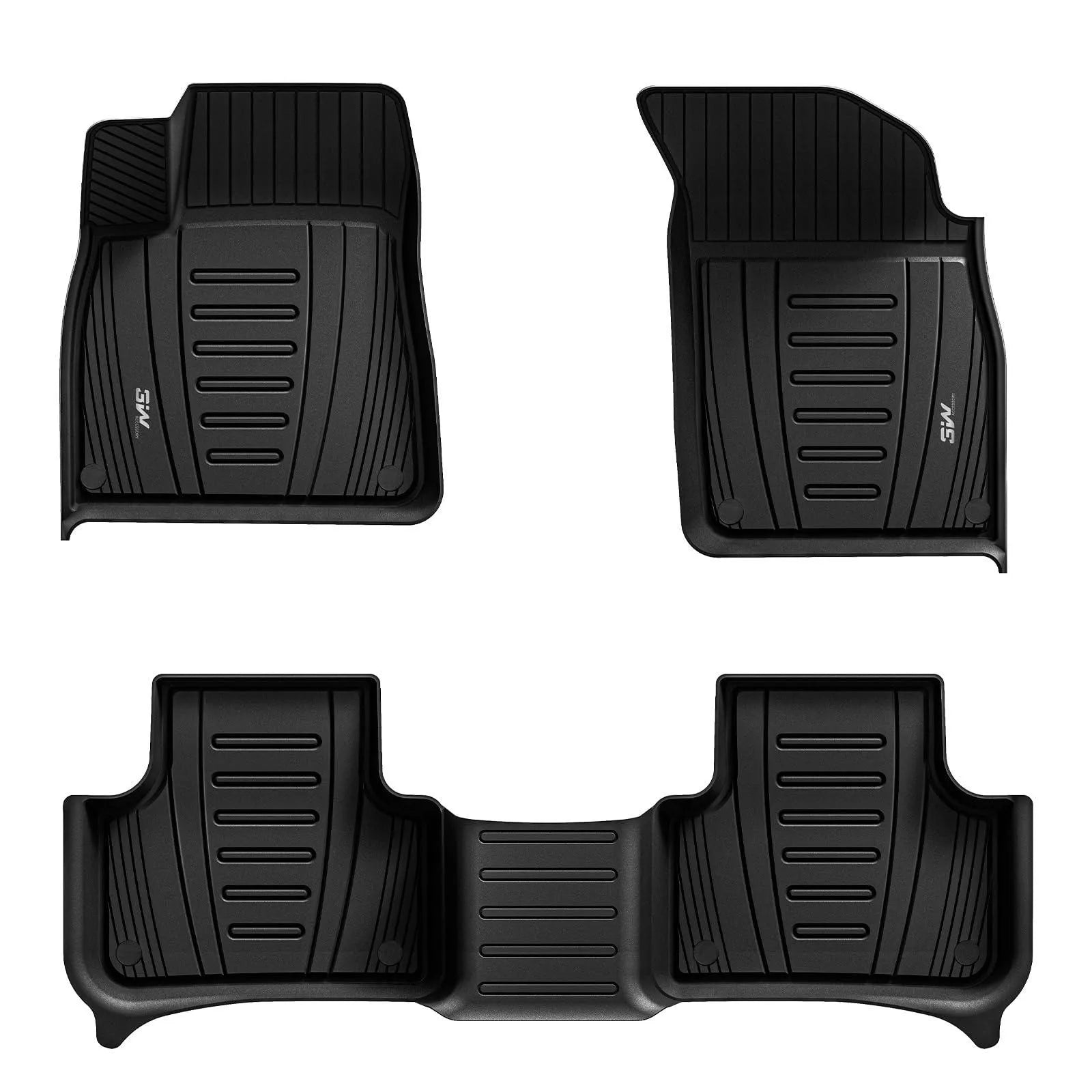 3W Audi Q8 2019-2025 Custom Floor Mats TPE Material & All-Weather Protection Vehicles & Parts 3Wliners 2019-2025 Q8 2019-2025 1st&2nd Row Mats