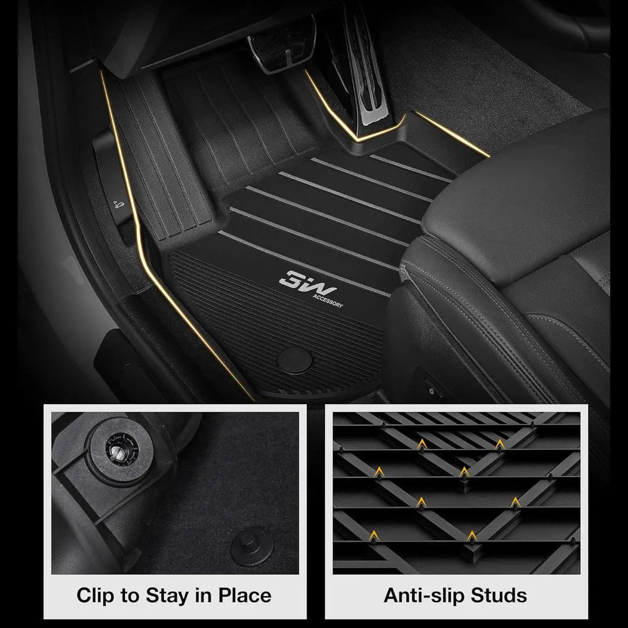 3W BMW X3 30i M40i X3M 2018-2024 Floor Mats & Cargo Mats TPE Material & All-Weather Protection (Only for car Without Spare tire) (Don't Fit X3 30e) Vehicles & Parts 3Wliners