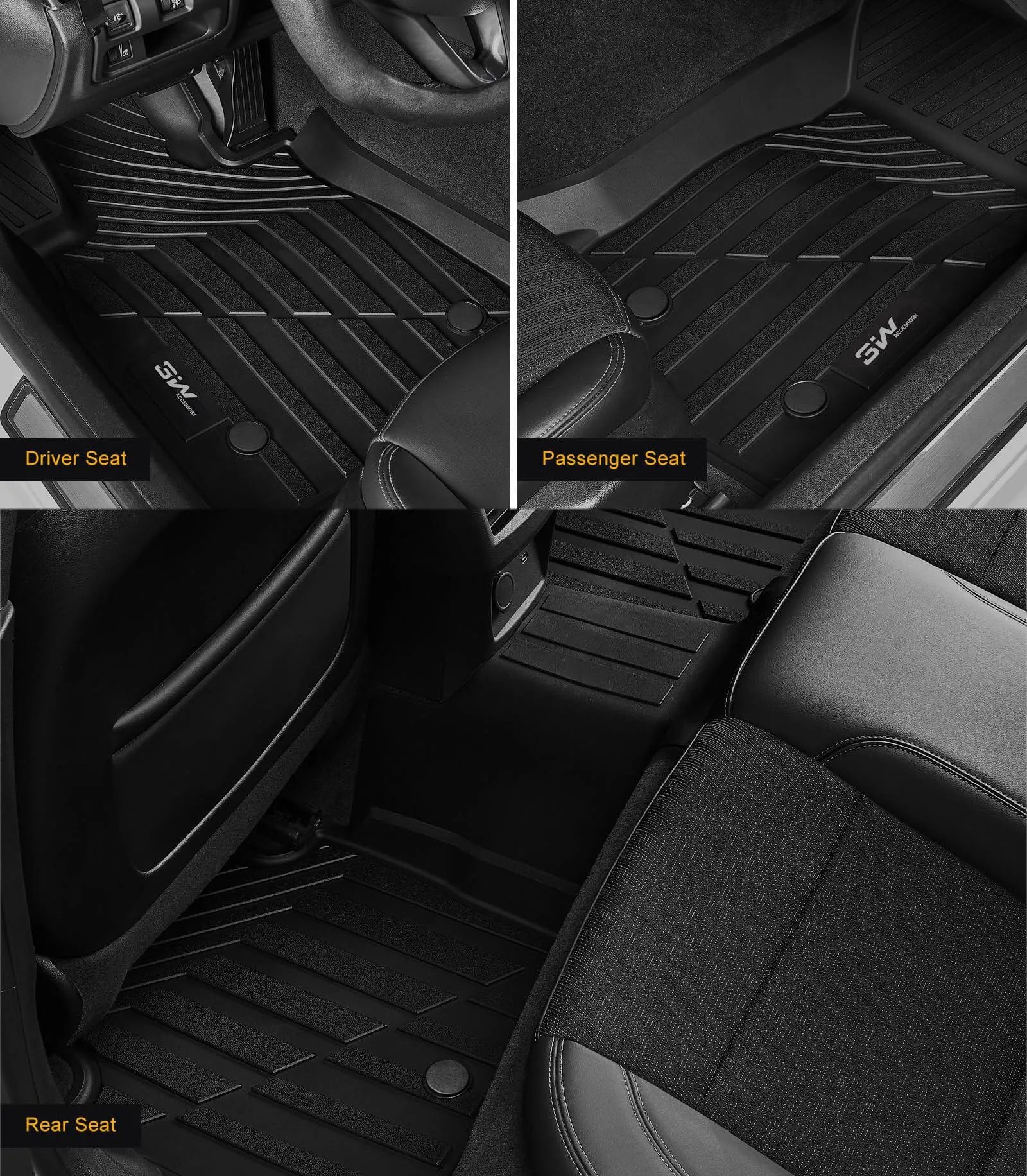 3W Cadillac XT4 2019-2025 Custom Floor Mats TPE Material & All-Weather Protection Vehicles & Parts 3Wliners