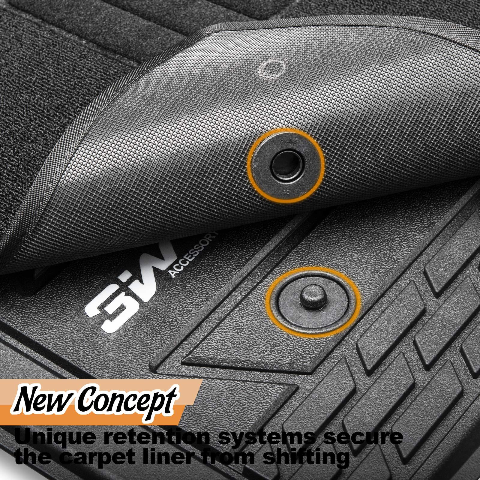 3W Custom Floor Mats 2019-2024 Chevy / Chevrolet Silverado 1500 2500 HD/3500HD Crew Cab TPE Material & All-Weather Protection Vehicles & Parts 3Wliners