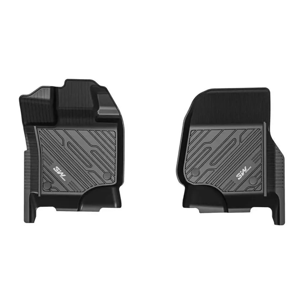 3W All-Weather Floor Mats Fit Ford F150 / F-150 Lightning SuperCrew Cab 2015-2025 (with Original Folding Under-Seat Storage Box) - 3Wliners- 1st Row Floor Mats