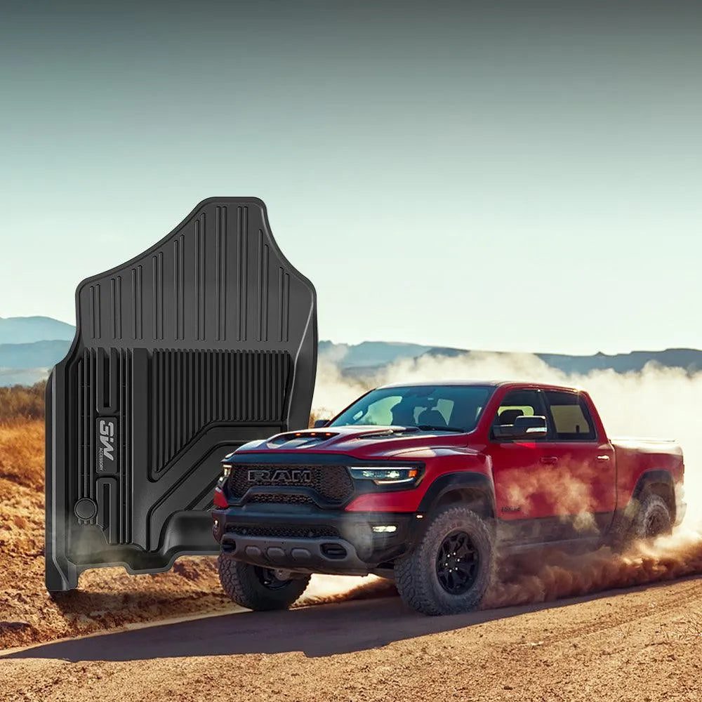 3W Dodge Ram 1500 2019-2024 New Body (NOT Classic Models) Custom Floor Mats TPE Material & All-Weather Protection Vehicles & Parts 3Wliners
