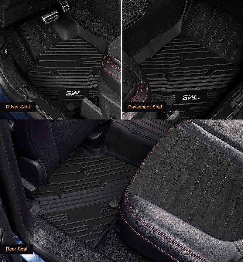 3W Ford Bronco Sport 2021-2024 Floor Mats TPE Material & All-Weather Protection Vehicles & Parts 3Wliners