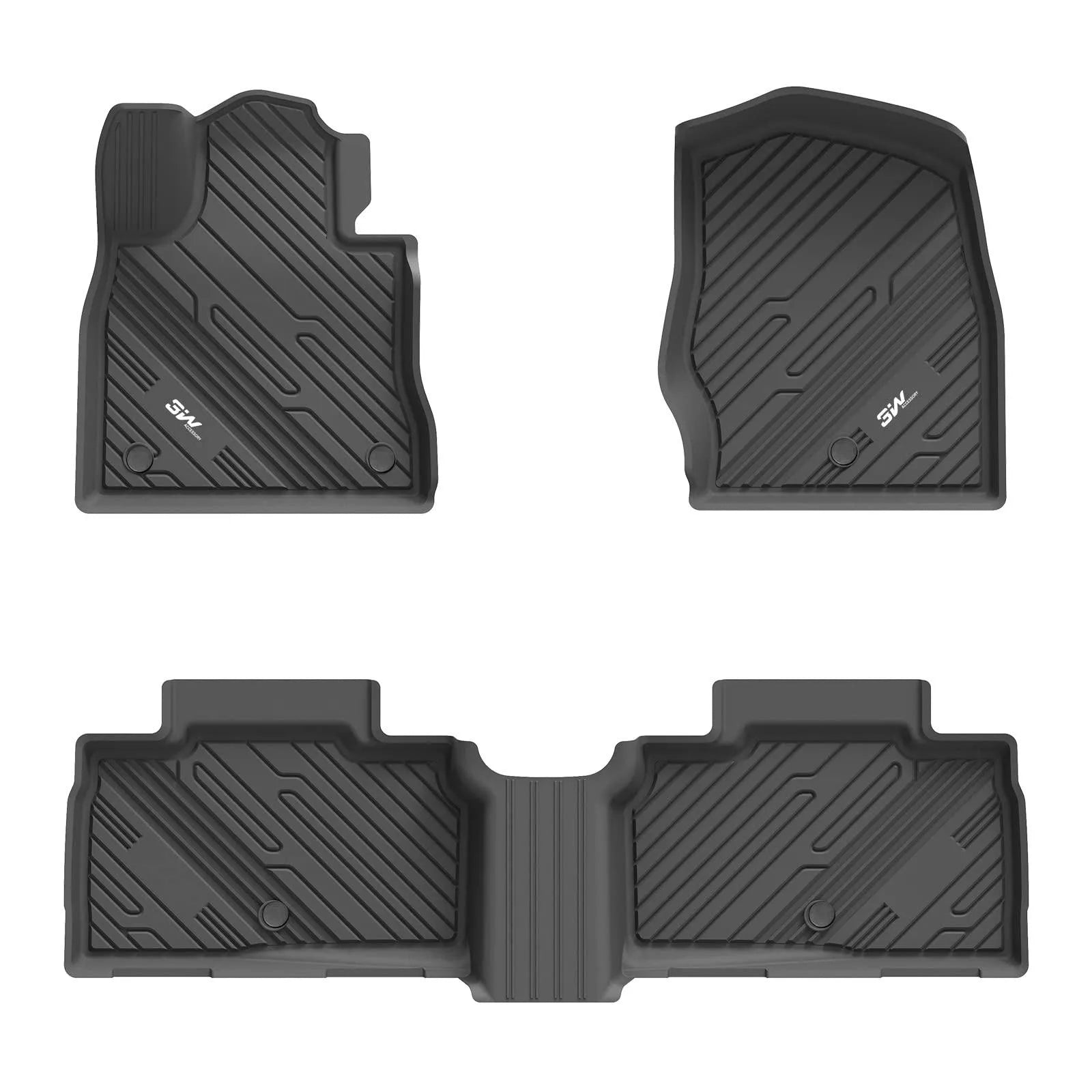 3W Ford Explorer 2020-2025 Floor Mats 7-Seat (Includes Hybrid) TPE Material & All-Weather Protection Vehicles & Parts 3Wliners 2020-2025 7 Seat Explorer 2020-2025 1st&2nd Row Mats