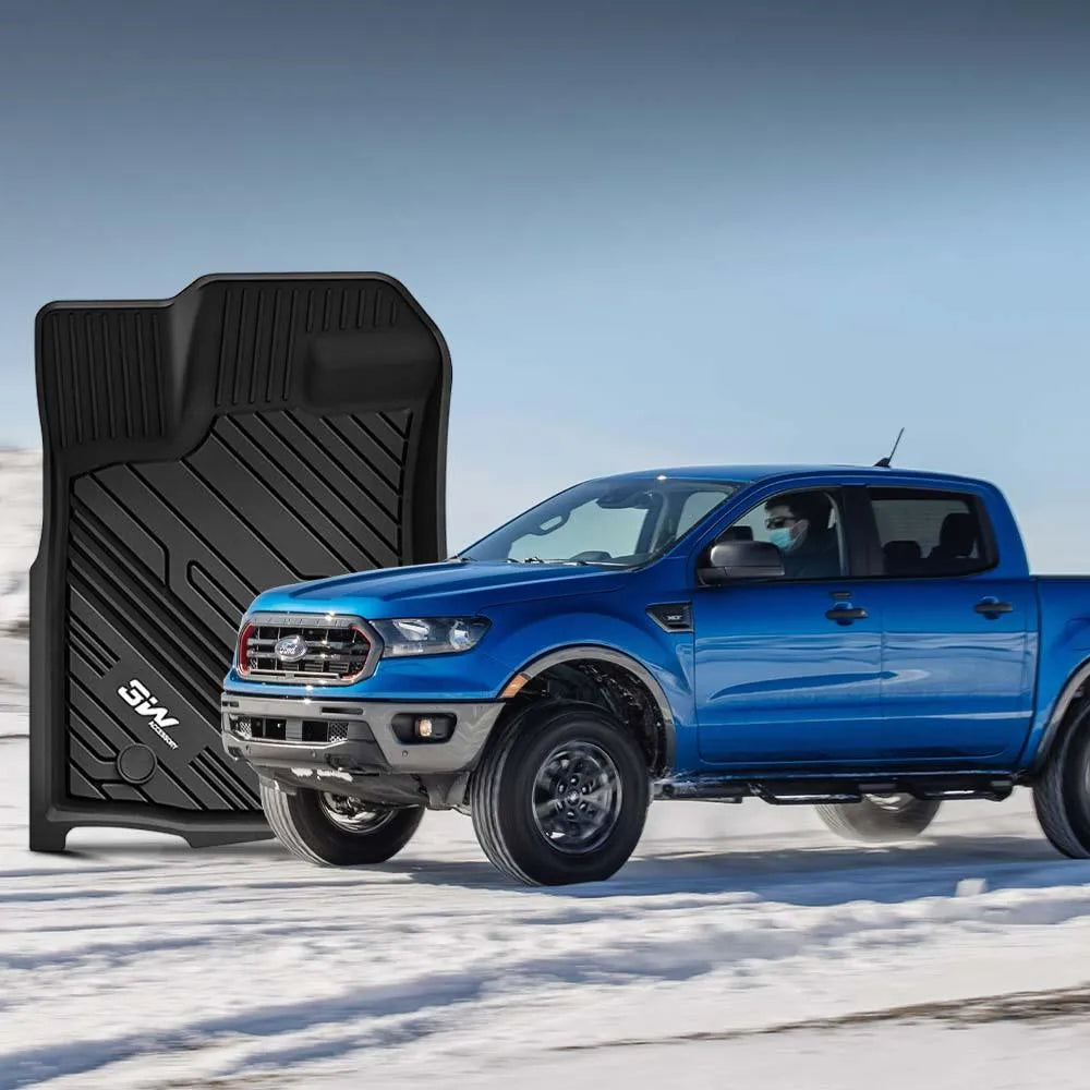3W Ford Ranger 2020-2023 Custom Floor Mats TPE Material & All-Weather Protection Vehicles & Parts 3Wliners
