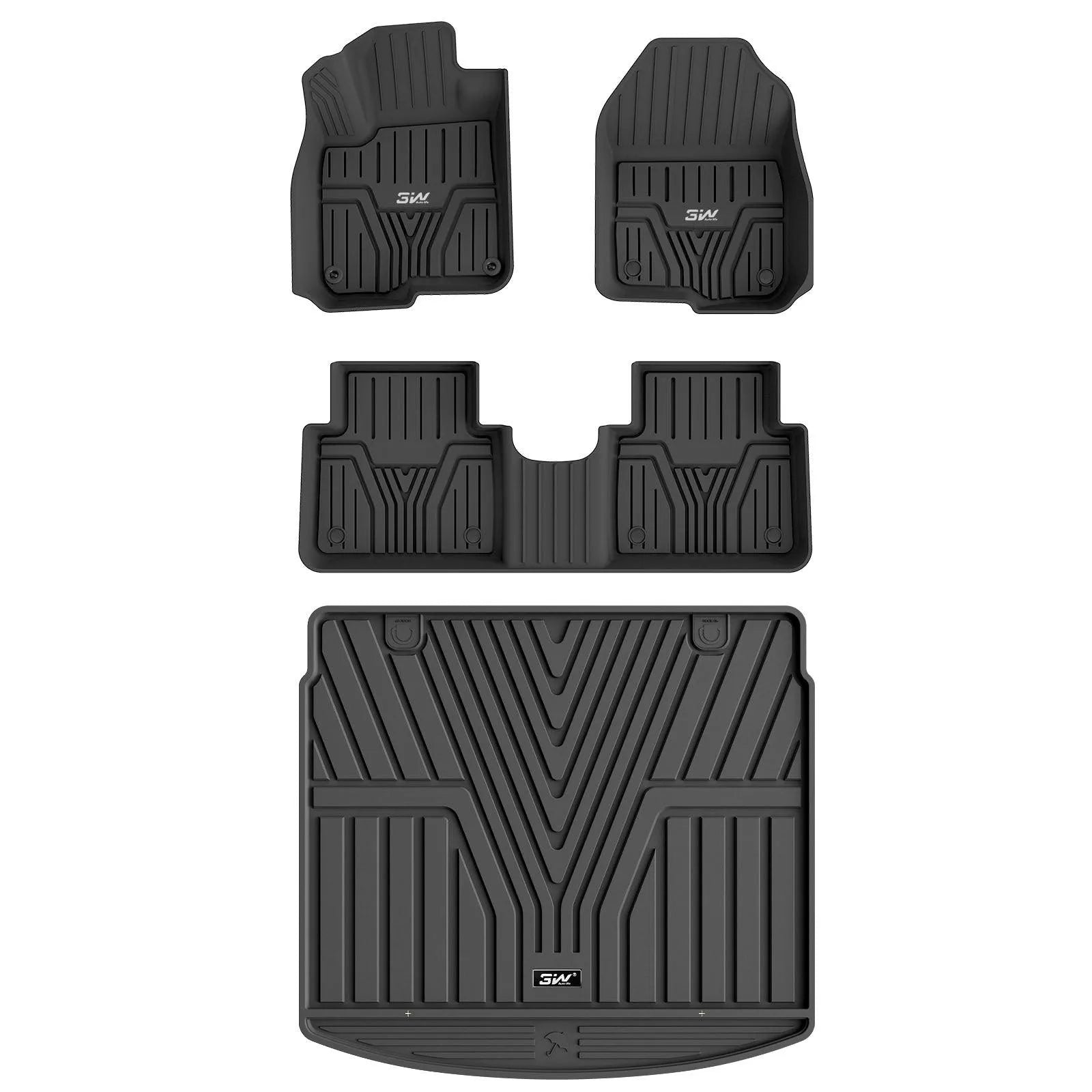 3W Honda CR-V 2017-2022 Floor Mats (Include Hybrid) / Trunk Mat (Non Hybrid) CRV Custom Mat TPE Material & All-Weather Protection Vehicles & Parts 3Wliners 2017-2022 CR-V 2017-2022 1st&2nd Row Mats+Trunk Mat