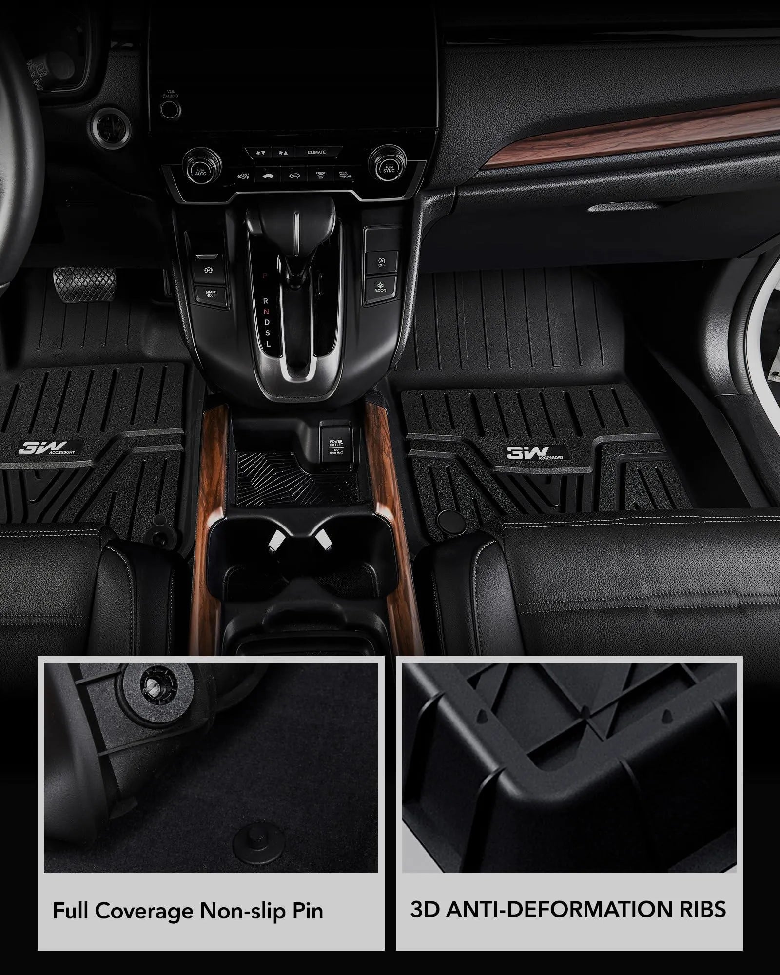 3W Honda CR-V 2023-2025 Custom Floor Mats(Include Hybrid) / Trunk Mat(Non Hybrid) CRV TPE Material & All-Weather Protection Vehicles & Parts 3Wliners