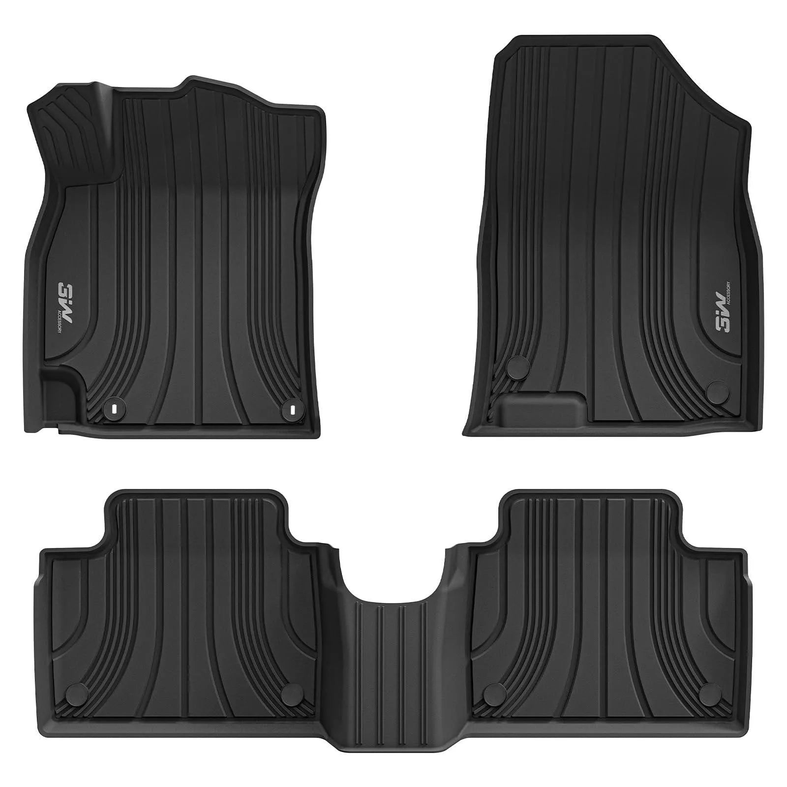 3W Hyundai Elantra 2021-2025 (Not for Hybrid or Elantra N) Custom Floor Mats TPE Material & All-Weather Protection Vehicles & Parts 3Wliners 2021-2025 Elantra 2021-2025 1st&2nd Row Mats