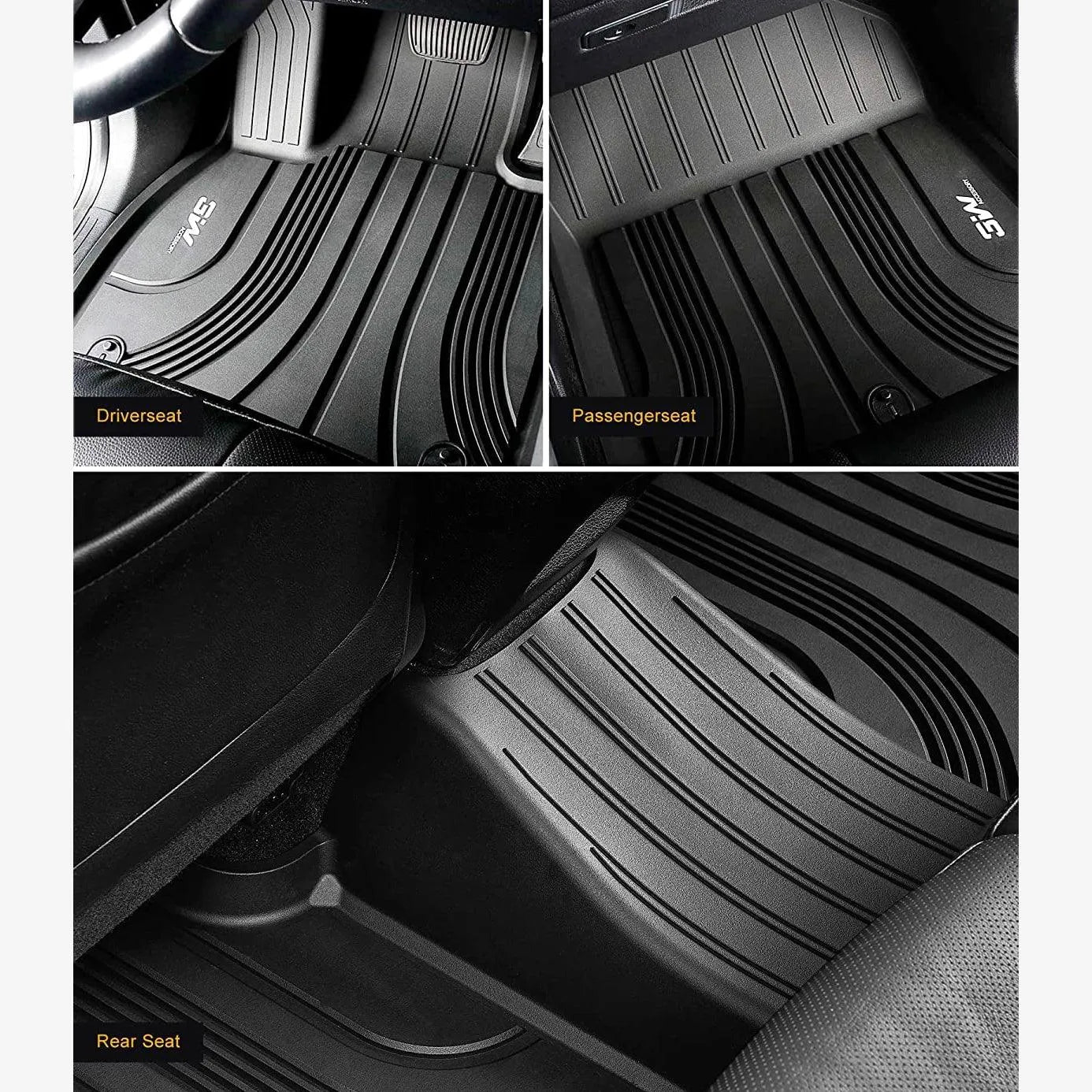 3W Hyundai Santa Fe 5 Seat 2021-2023 (Not for Hybrid) Custom Floor Mats TPE Material & All-Weather Protection Vehicles & Parts 3Wliners
