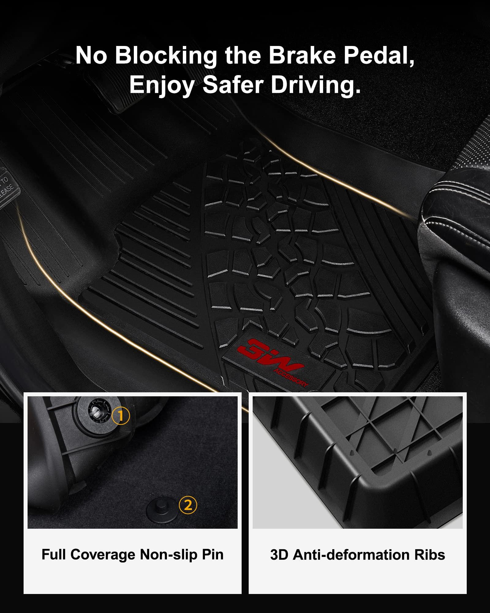 3W Jeep Gladiator 2020-2024 JT Custom Floor Mats TPE Material & All-Weather Protection Vehicles & Parts 3Wliners