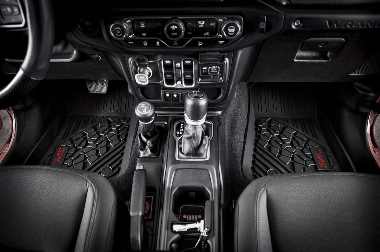 3W Jeep Wrangler 4XE Custom Floor Mats / Trunk Mat 2021-2024 Hybrid 4 Door TPE Material & All-Weather Protection Vehicles & Parts 3Wliners