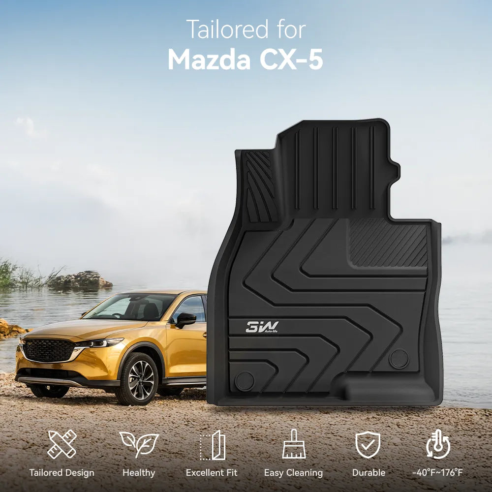 3W Mazda CX-5 2017-2025 Custom Floor Mats TPE Material & All-Weather Protection Vehicles & Parts 3Wliners