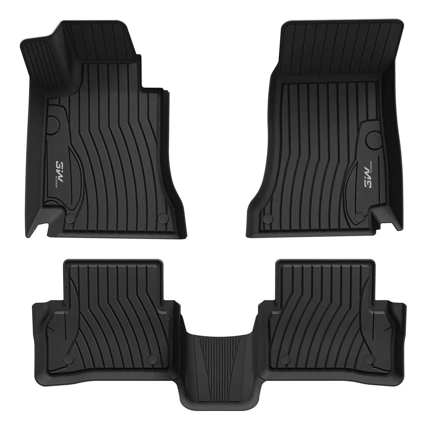 3W Mercedes-Benz C-Class 2015-2021 (for Sedan Only, Not Fit Convertible) Custom Floor Mats TPE Material & All-Weather Protection Vehicles & Parts 3Wliners 2015-2021 C-Class 2015-2021 1st&2nd Row Mats