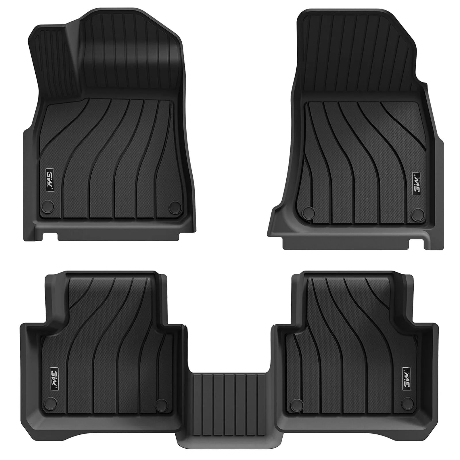 3W Porsche Cayenne 2019-2025 Custom Floor Mats TPE Material & All-Weather Protection Vehicles & Parts 3Wliners 2019-2025 Cayenne 2019-2025 1st&2nd Row Mats