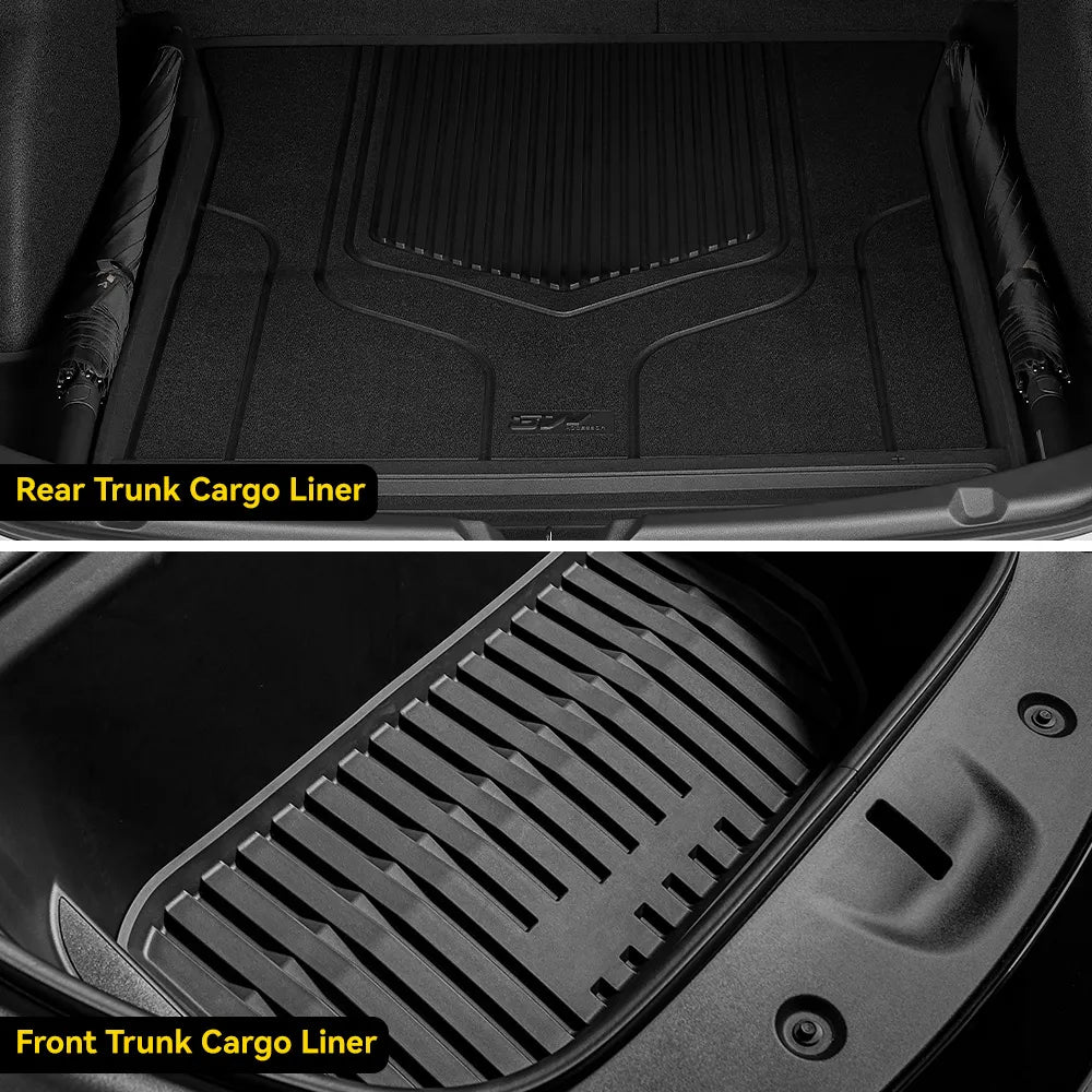 3W Tesla Model 3 2021-2023 Custom Floor Mats / Trunk Mats TPE Material & All-Weather Protection Vehicles & Parts 3Wliners