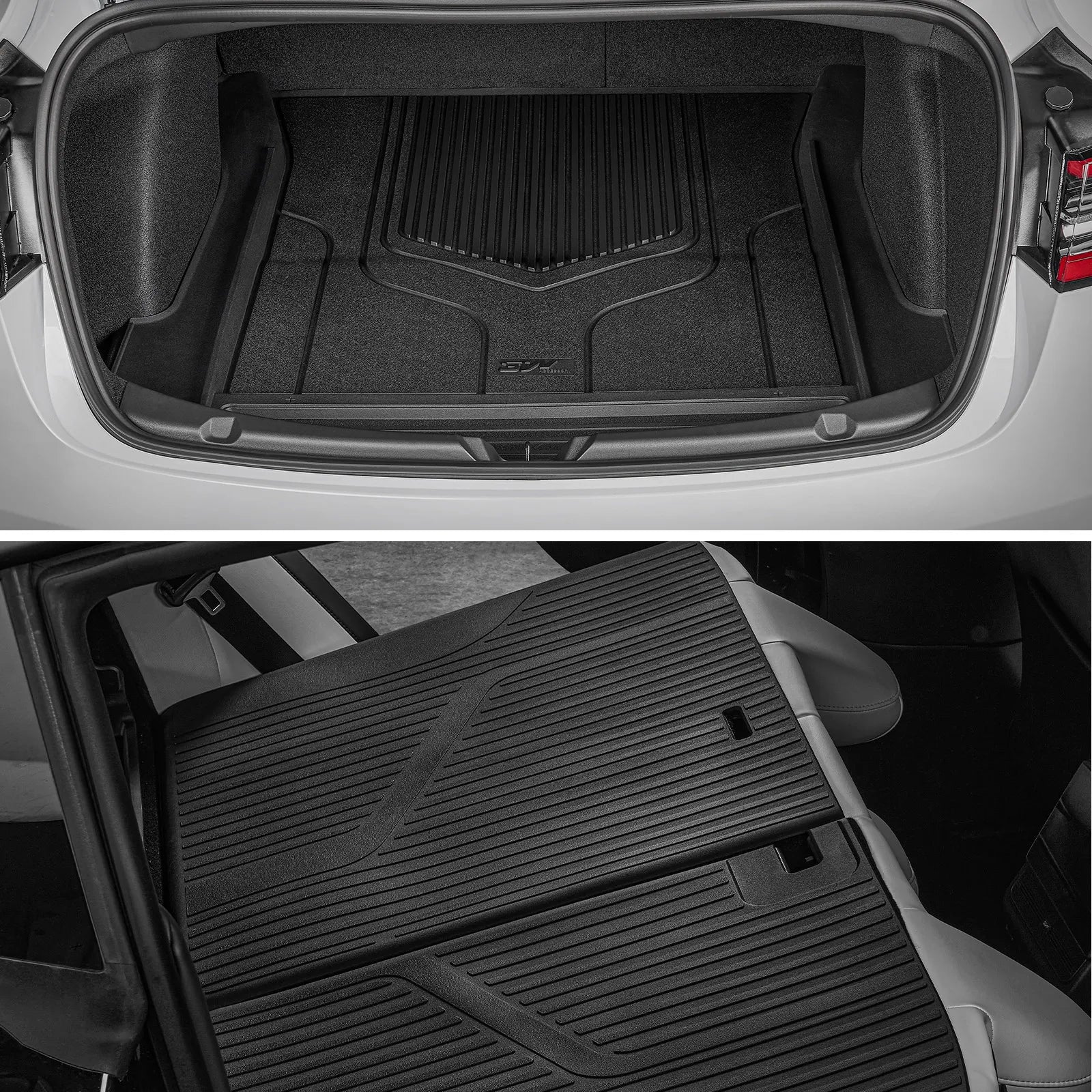 3W Tesla Model 3 2024 Highland New Generation Custom Floor Mats / Trunk Mats Seat Back Cover TPE Material & All-Weather Protection Vehicles & Parts 3Wliners 2024 2024 Model 3 Highland New Generation Full Set