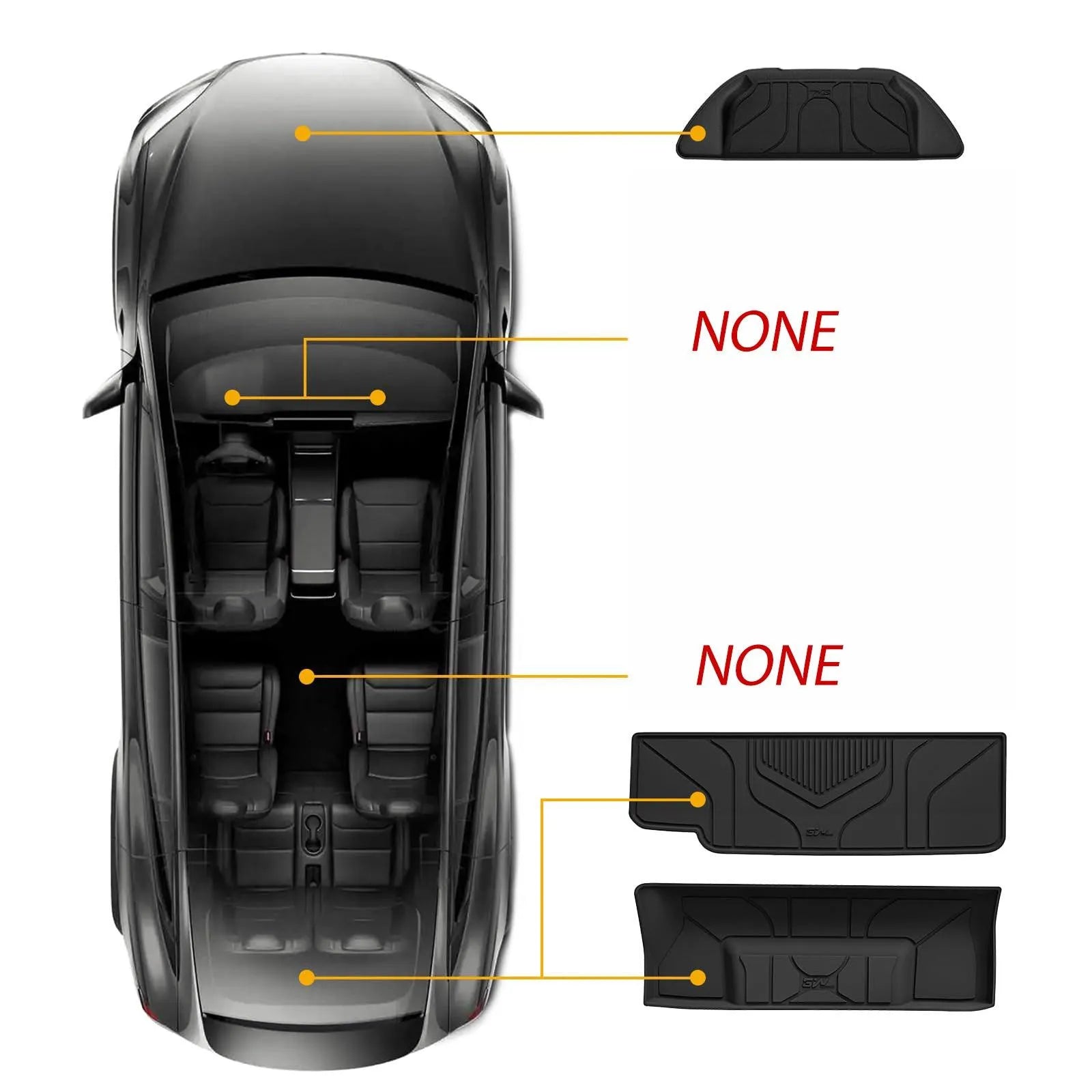 3W Tesla Model X 6 Seat 2021-2024 Custom Floor Mats Trunk Mats TPE Material & All-Weather Protection Vehicles & Parts 3Wliners