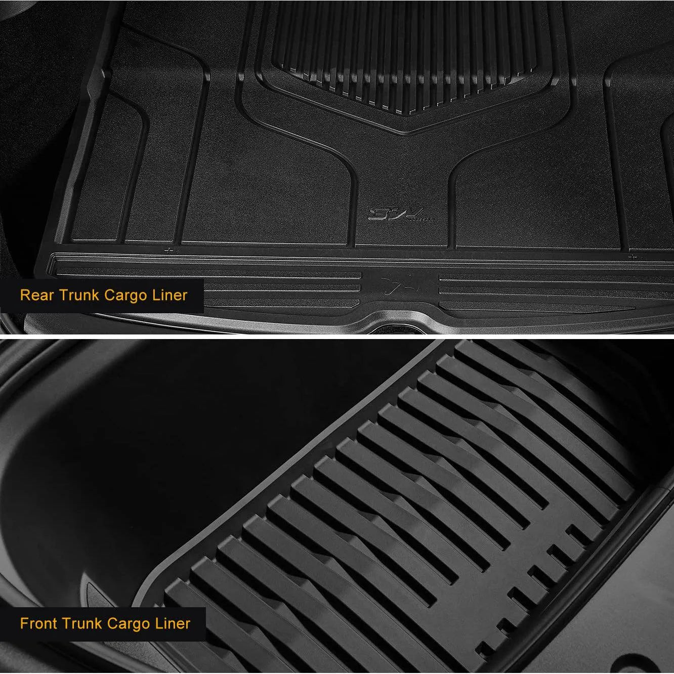 3W Tesla Model Y 2020-2024 Custom Floor Mats / Trunk Mats TPE Material & All-Weather Protection 5-Seater Vehicles & Parts 3Wliners