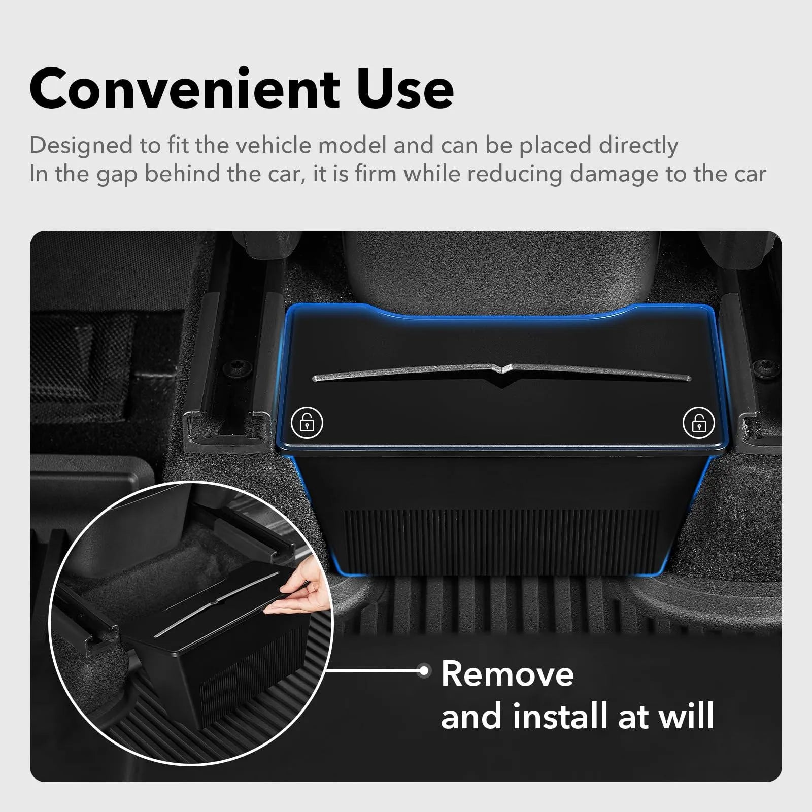 3W Tesla Model Y Accessories-Complete Storage Solution Kit (2020-2022) (2023-2024): Includes 2 Under Seat Storage Boxes, 2 Rear Trunk Organizers, and Rear Center Console Side Storage Box with Lids Vehicles & Parts 3Wliners