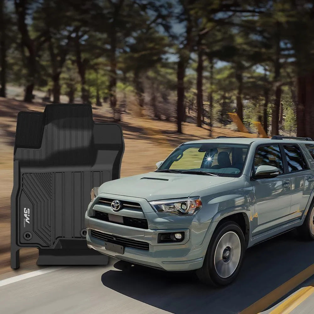 3W Toyota 4Runner 2013-2024 Custom Floor Mats TPE Material & All-Weather Protection (Only for 5 Seat) Vehicles & Parts 3Wliners