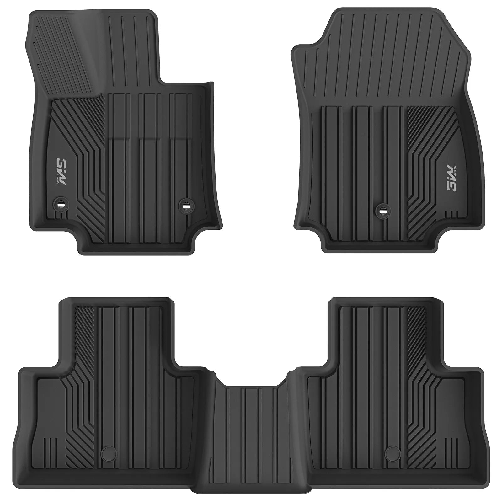 3W Toyota RAV4 2019-2024 Custom Floor Mats Cargo Liner TPE Material & All-Weather Protection Vehicles & Parts 3Wliners 2019-2024 RAV4 2019-2024 1st&2nd Row Mats