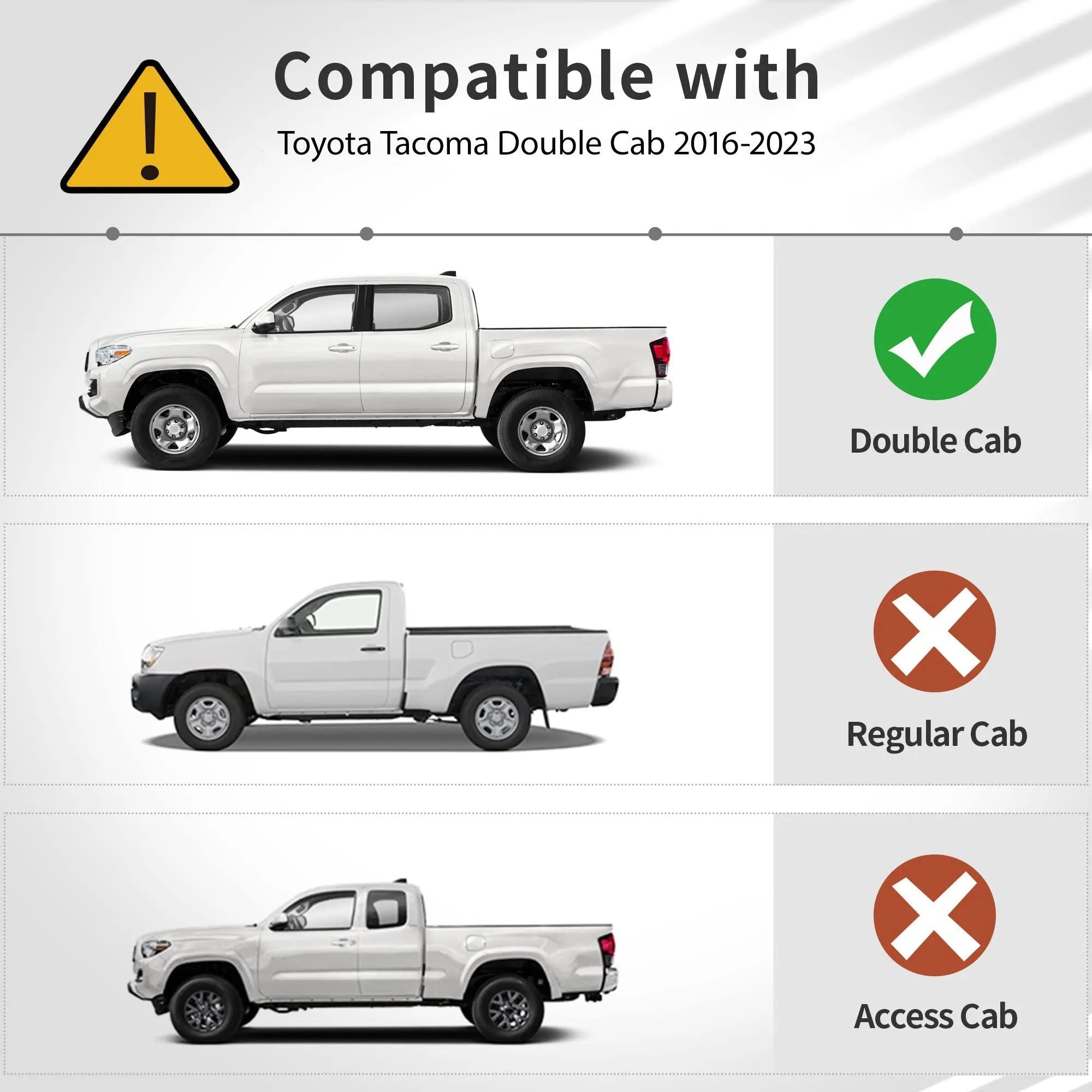 3W Toyota Tacoma 2024-2025 (Double Cab, Automatic Transmission) (Not for Hybrid) Floor Mats TPE All Weather Custom Fit 3Wliners