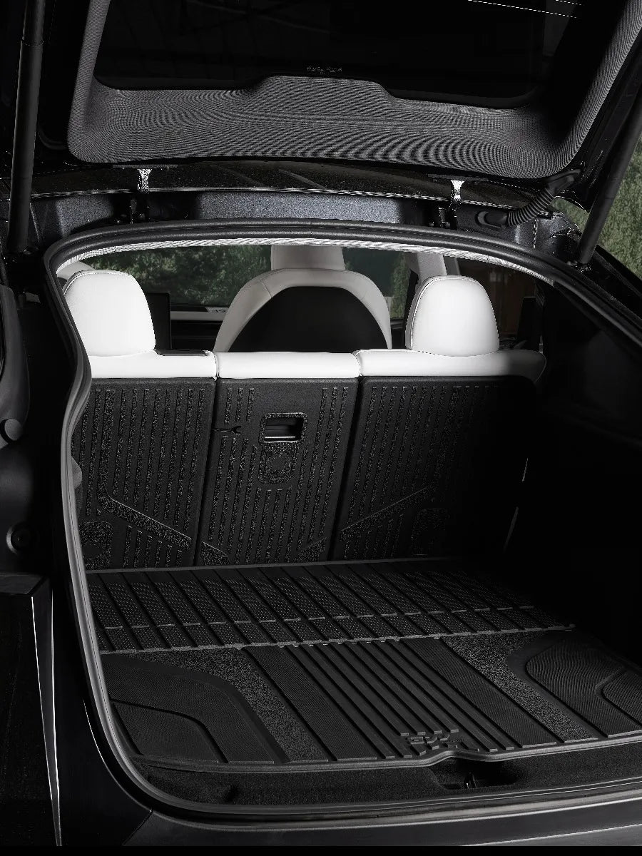 3w Tesla Model Y Juniper TPE Floor Mats Cargo Liner Full Set All Weather Protection Environmentally Friendly