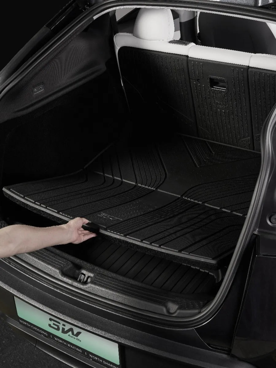 3w Tesla Model Y Juniper TPE Floor Mats Cargo Liner Full Set All Weather Protection Environmentally Friendly