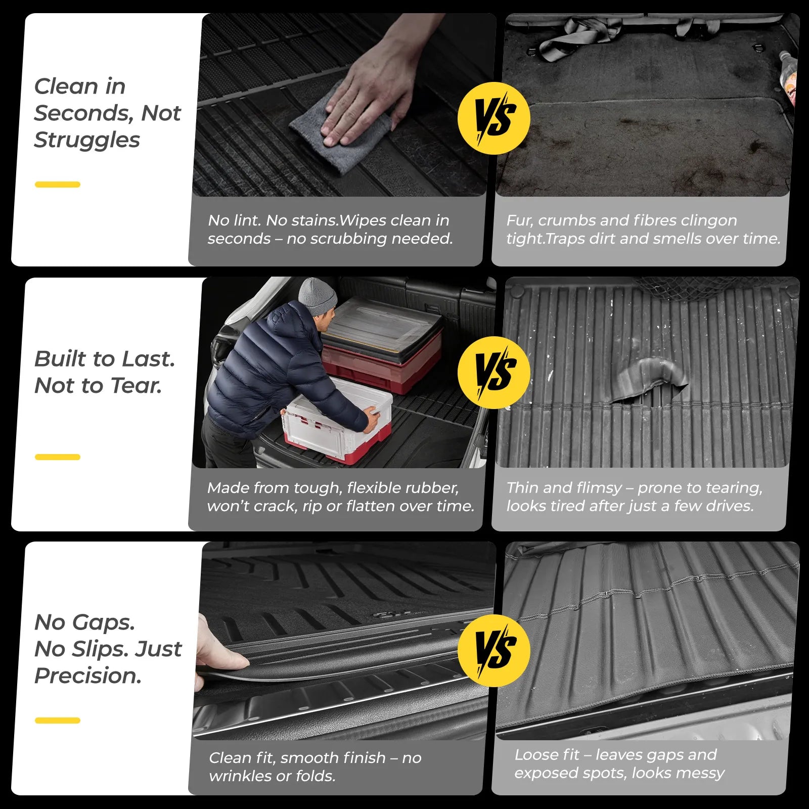 3W All-Weather Custom Fit Floor Mats for 2025-2026 Ford Expedition 7 Seats, Odorless TPE Heavy Duty Car Liners, Waterproof Anti-Slip Protection Full Set