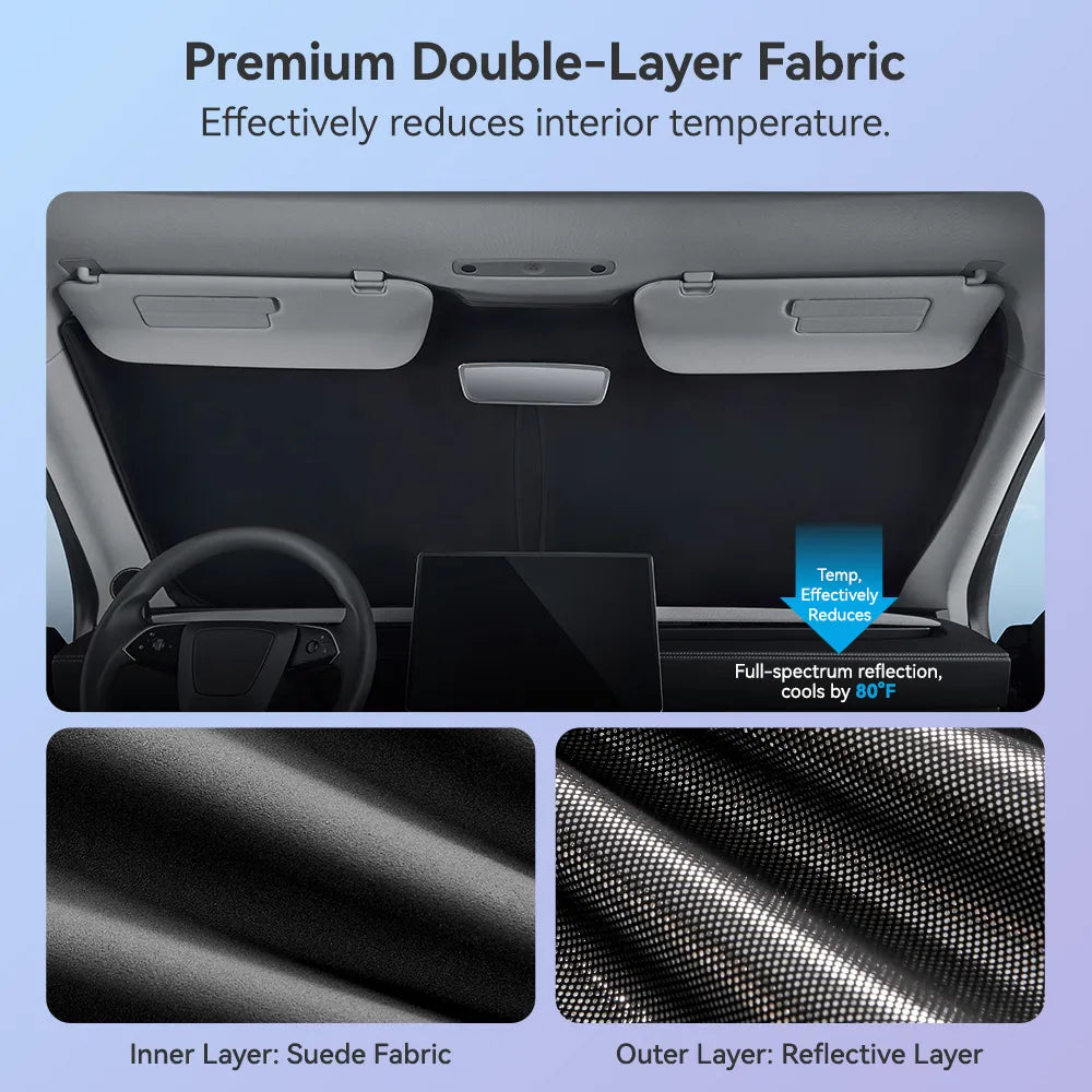 3W Car Window Shades for Model Y Juniper 2025-2026 8PCS Privacy Protection Sunshade Car Accessories - 3Wliners