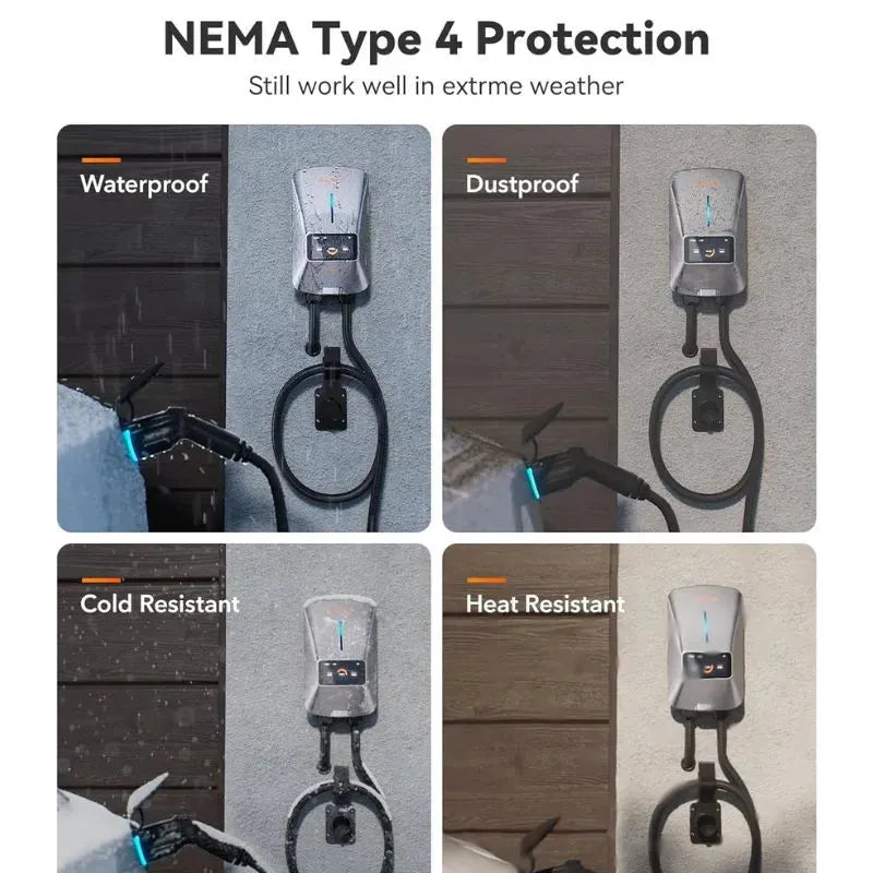 WOLFBOX Level 2 EV Charger 50 Amp with WiFi and Bluetooth  WOLFBOX