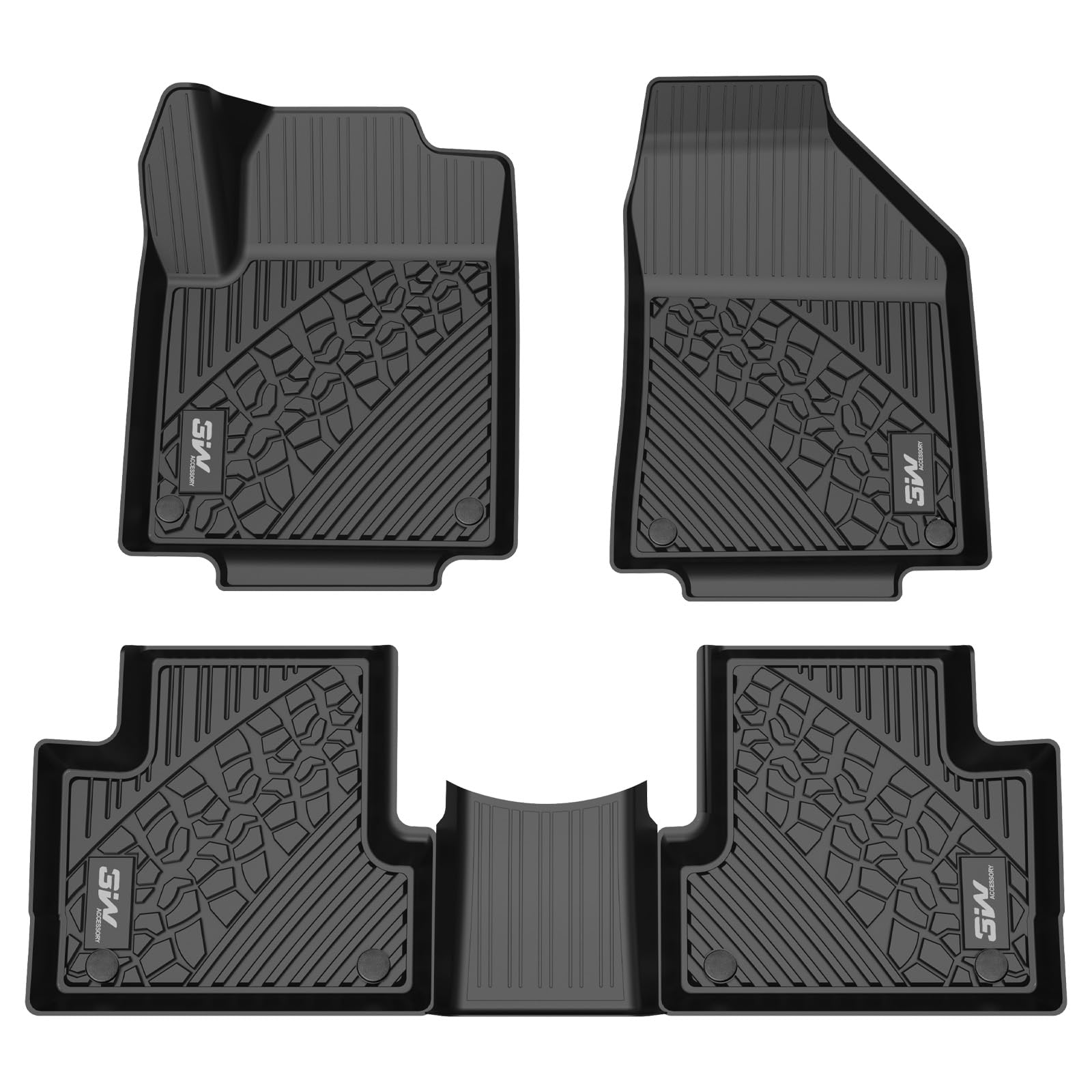 Jeep Cherokee 2015-2023 Custom Floor Mats / Trunk Mat TPE Material & All-Weather Protection  3Wliners 2015-2023 Cherokee 2015-2023 1st&2nd Row Mats (TPE)