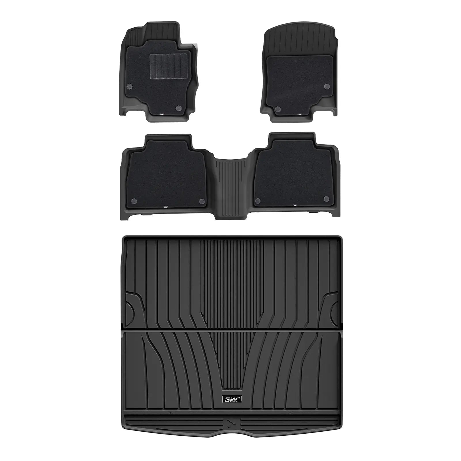3W Mercedes-Benz GLE 2020-2025 (Not Fit Coupe) Custom Floor Mats / Trunk Mat Thorex™ All-Weather Protection
