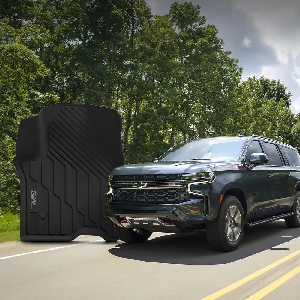 3W Chevy Suburban/GMC Yukon XL/Cadillac Escalade ESV 7 Seat Bucket Seat 2021-2024 Custom Floor Mats / Trunk Mat TPE Material & All-Weather Protection Vehicles & Parts 3Wliners