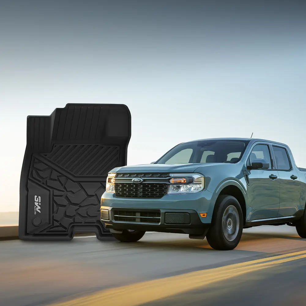 3W Floor Mats Fit for Ford Maverick Hybrid 2022 2023 2024 Custom Floor Mats TPE Material & All-Weather Protect (Only for Hybrid) 3Wliners