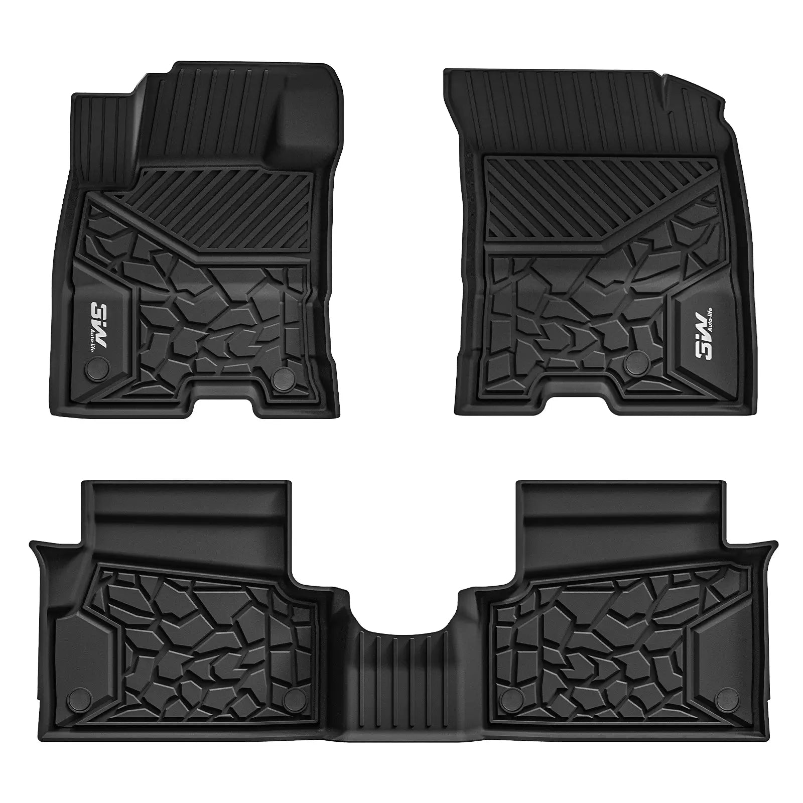 3W Floor Mats Fit for Ford Maverick Hybrid 2022 2023 2024 Custom Floor Mats TPE Material & All-Weather Protect (Only for Hybrid) 3Wliners 2022-2024 Maverick Hybrid 2022-2024 1st&2nd Row Mats
