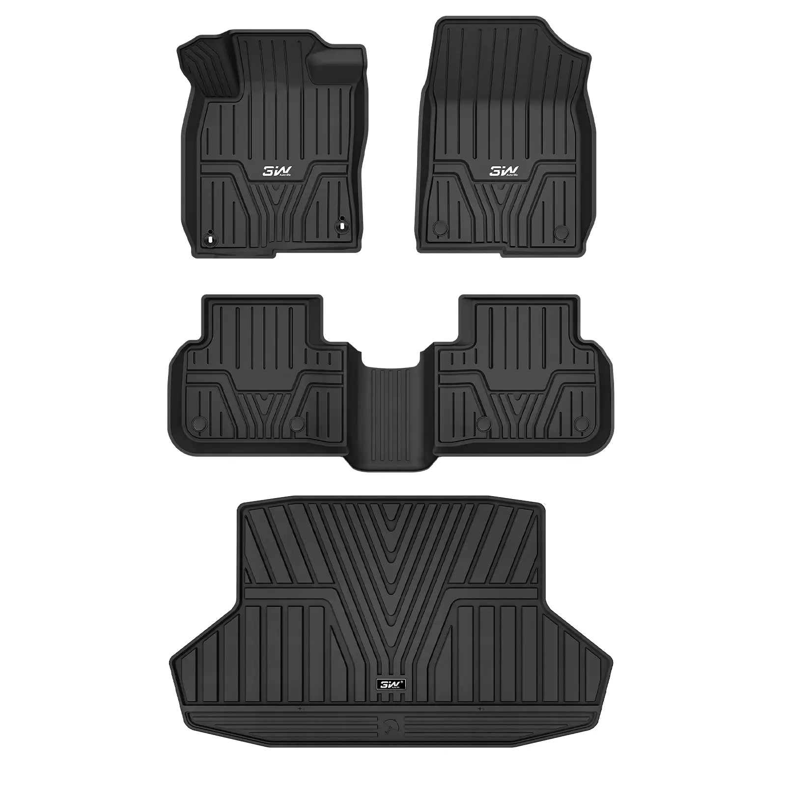 3W Honda Civic 2022-2025 (Not Fit Hybrid/Manual/Hatchback) Custom Floor Mats Cargo Liner Thorex™ All-Weather Protection - 3Wliners