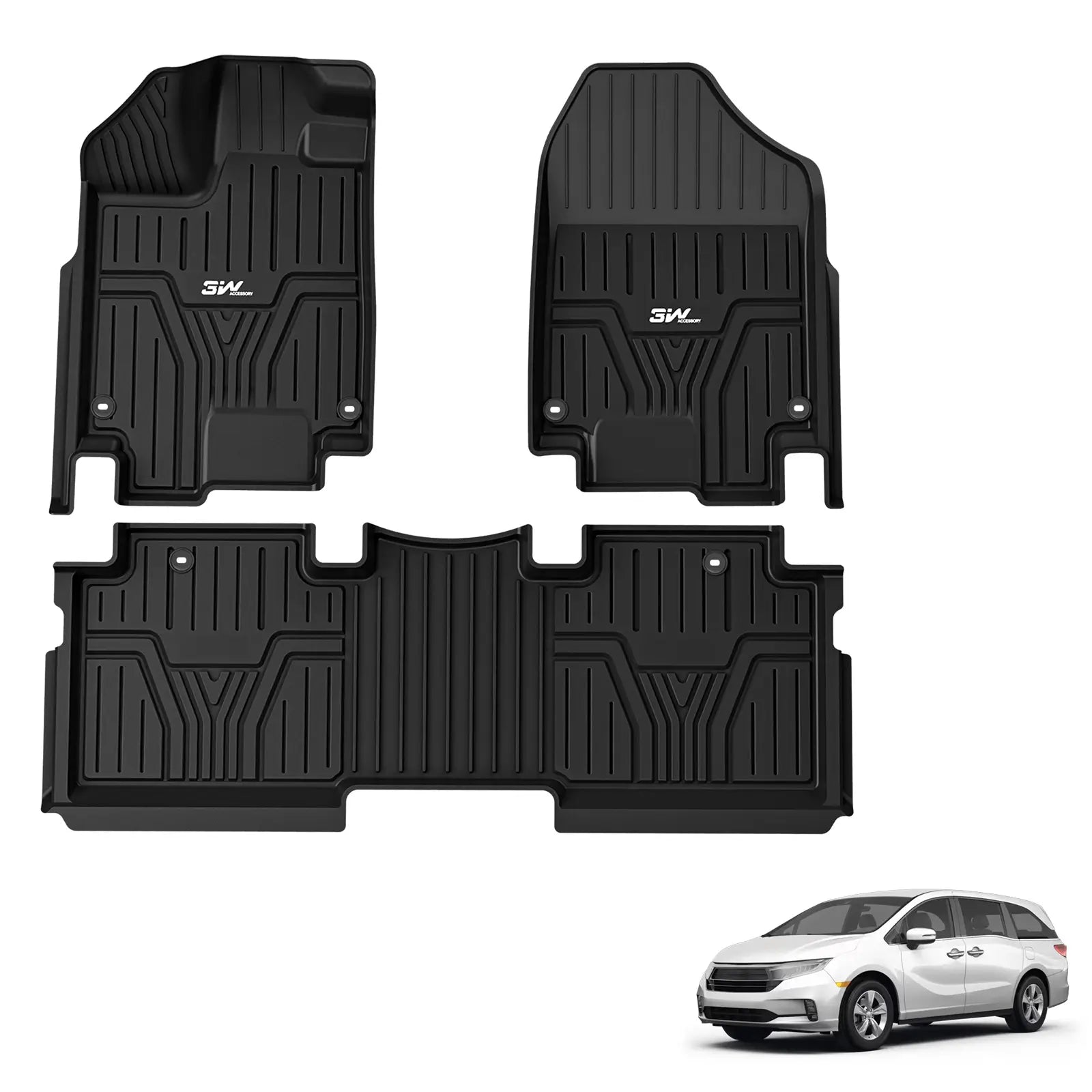 3W Honda Odyssey 2018-2025 Custom Floor Mats / Trunk Mat TPE Material & All-Weather Protection Vehicles & Parts 3Wliners