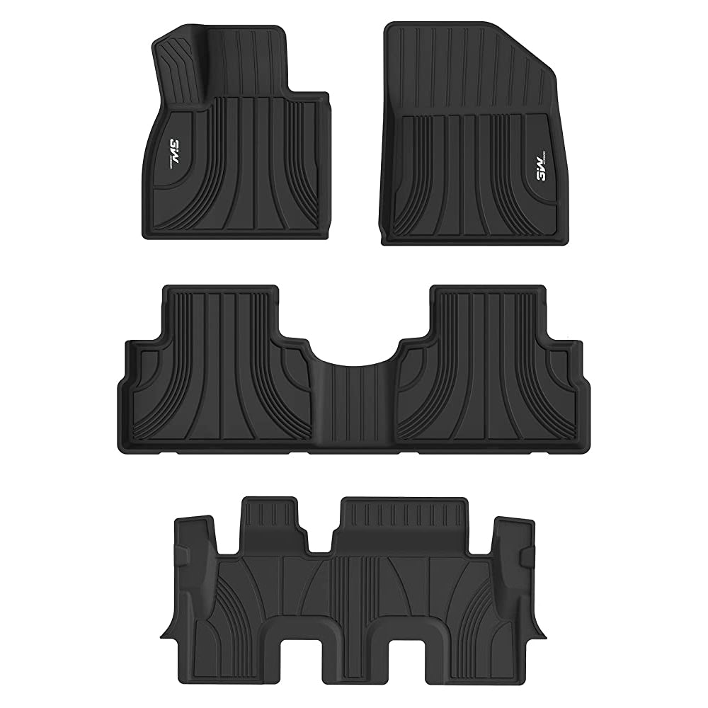 3W Hyundai Palisade 2020-2024 Custom 8 Seat (Only for Bench Seat) Seat Floor Mats TPE Material & All-Weather Protection Vehicles & Parts 3Wliners 2020-2024 Palisade 2020-2024 1st&2nd&3rd Row Mats