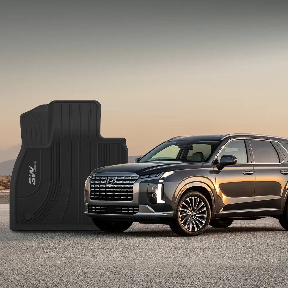 3W Hyundai Palisade 2020-2025 Custom 8 Seat (Only for Bench Seat) Seat Floor Mats TPE Material & All-Weather Protection Vehicles & Parts 3Wliners