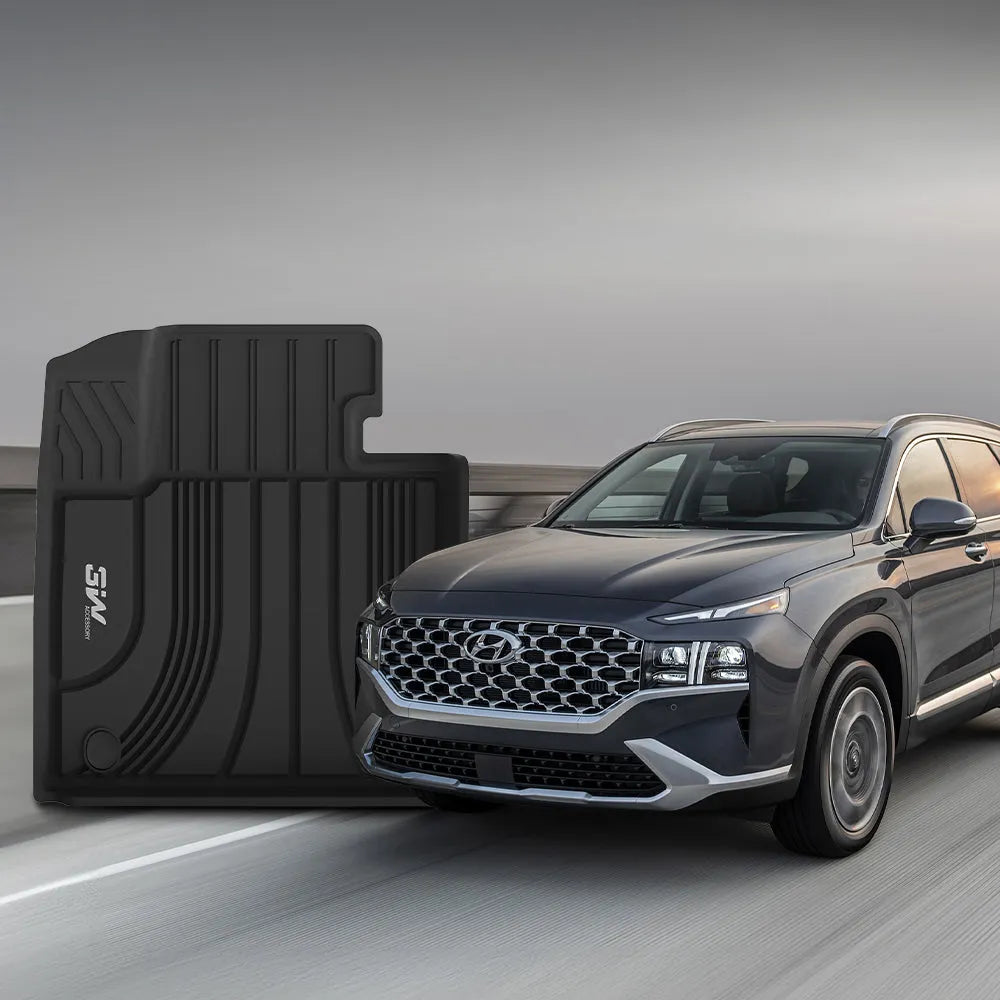 3W Hyundai Santa Fe 5 Seat 2021-2023 (Not for Hybrid) Custom Floor Mats TPE Material & All-Weather Protection Vehicles & Parts 3Wliners