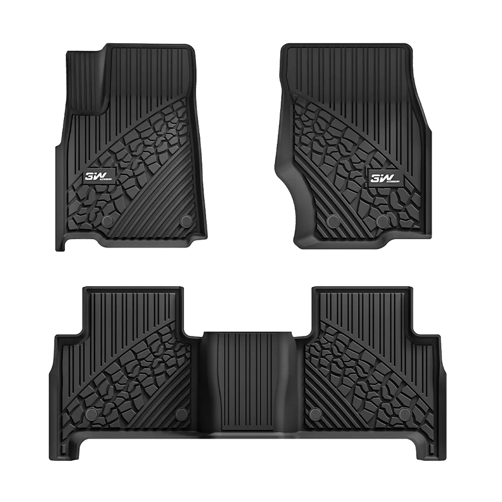 3W Jeep Grand Cherokee 2022-2024 (Non L or WK) Custom Floor Mats / Trunk Mat TPE Material & All-Weather Protection Vehicles & Parts 3Wliners 2022-2024 Grand Cherokee 2022-2024 1st&2nd Row Mats