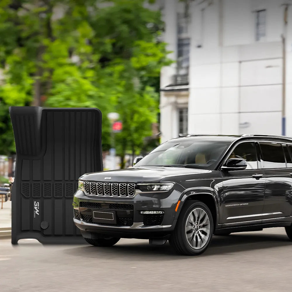 3W Jeep Grand Cherokee L 7 Seat 2021-2025 Custom Floor Mats TPE Material & All-Weather Protection Vehicles & Parts 3Wliners