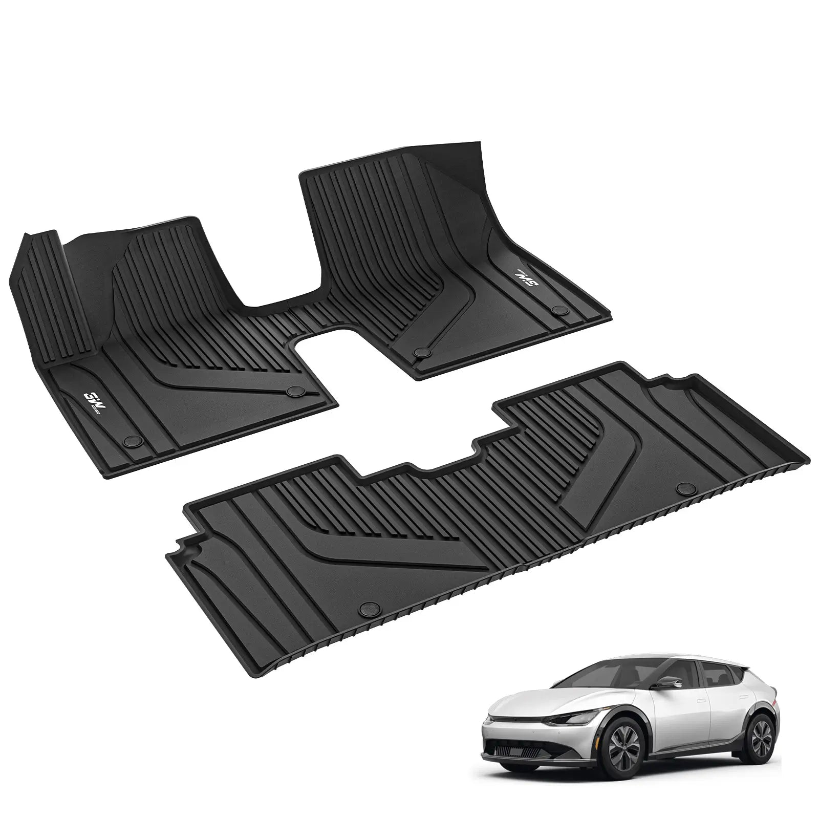 3W Kia EV6 2024 2023 2022 Custom Floor Mats TPE Material & All-Weather Protection 3Wliners